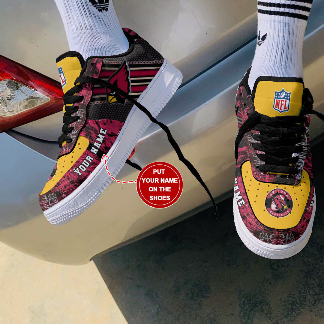 Ideafootwear Arizona Cardinals NFL Air Low-Top Sneakers Shoes For Men And Women