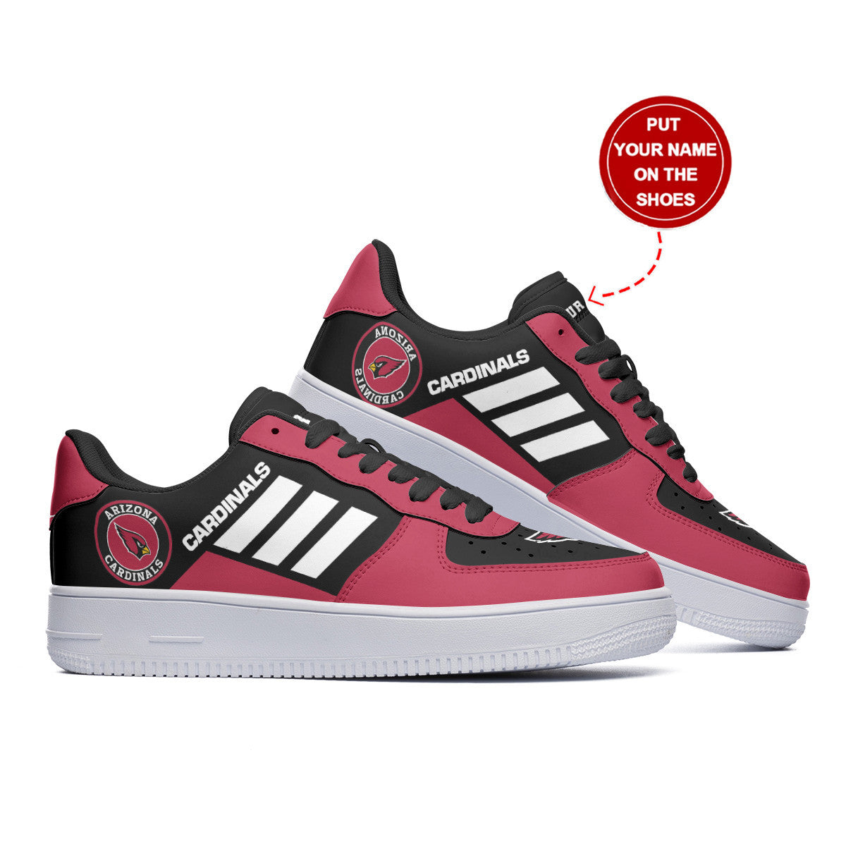 Ideafootwear Arizona Cardinals NFL Air Low-Top Sneakers Shoes For Men And Women
