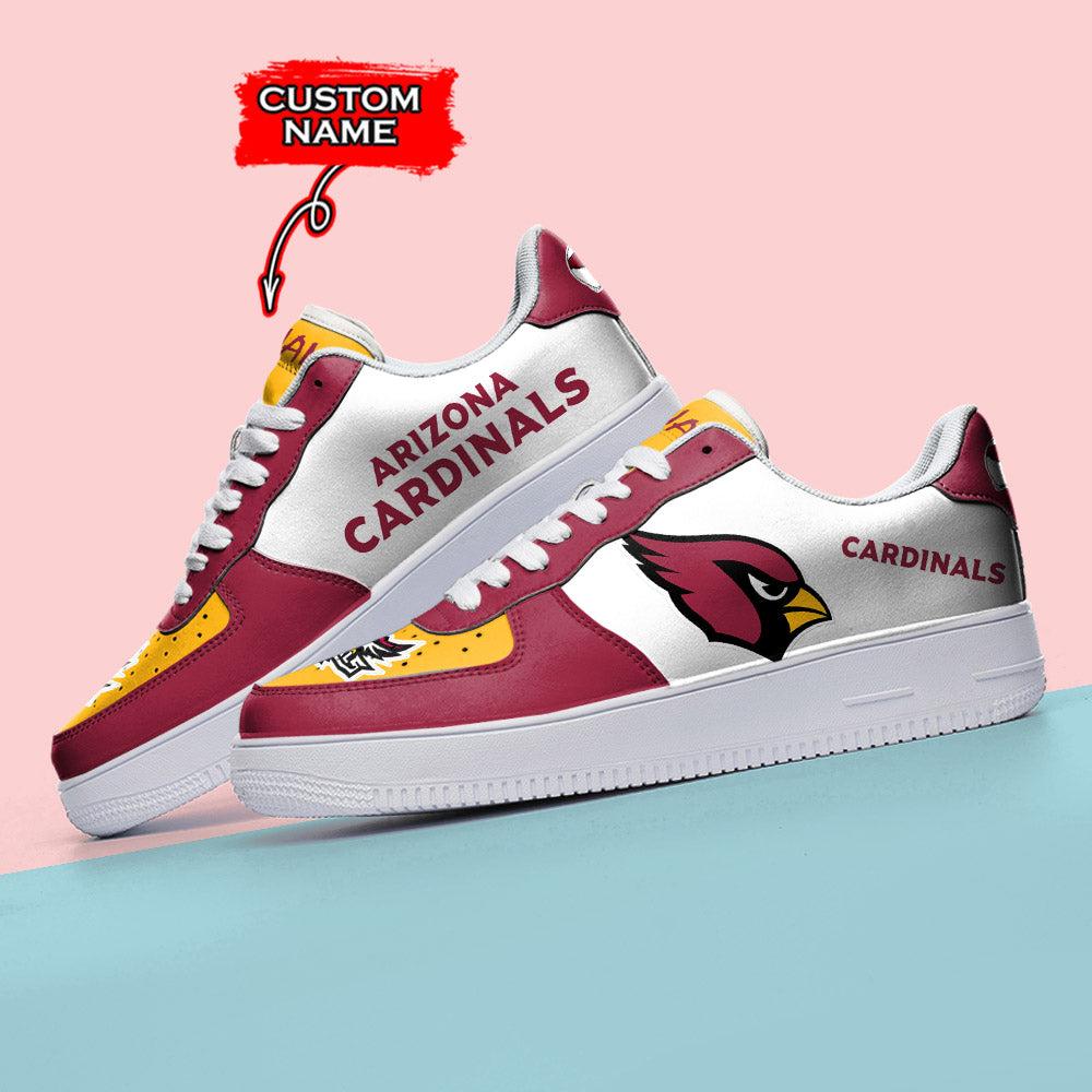 Ideafootwear Arizona Cardinals NFL Air Low-Top Sneakers Shoes For Men And Women