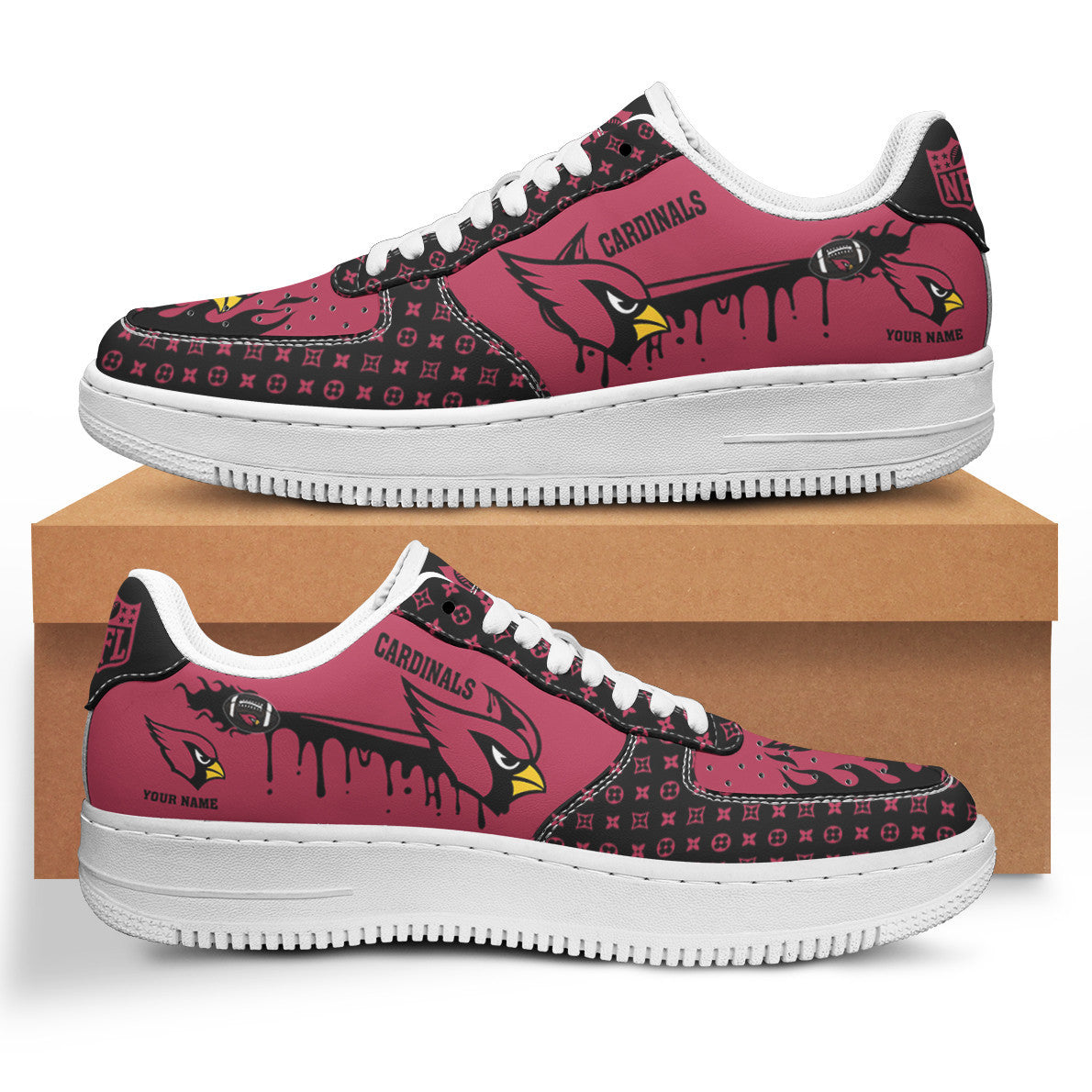 Ideafootwear Arizona Cardinals NFL Air Low-Top Sneakers Shoes For Men And Women