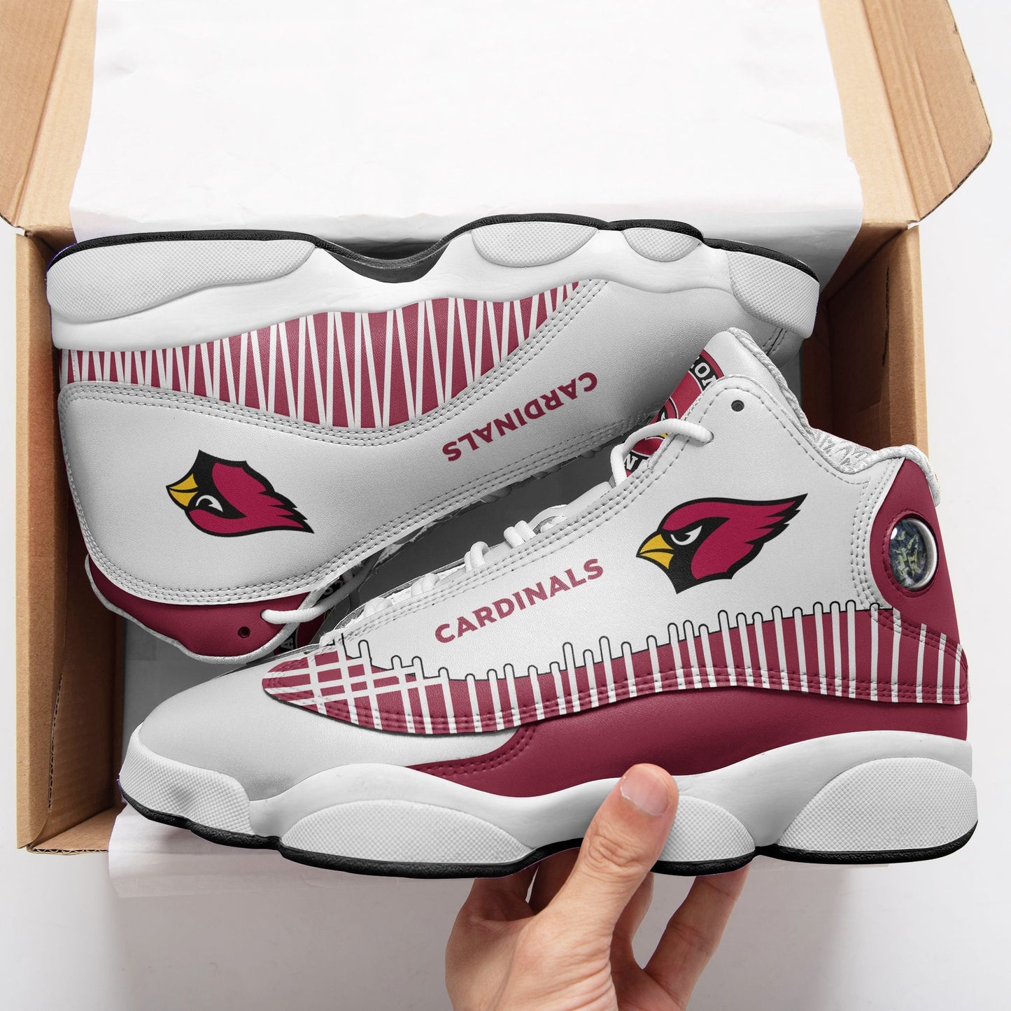 Ideafootwear Arizona Cardinals NFL AJ13 Sneakers Shoes For Men And Women