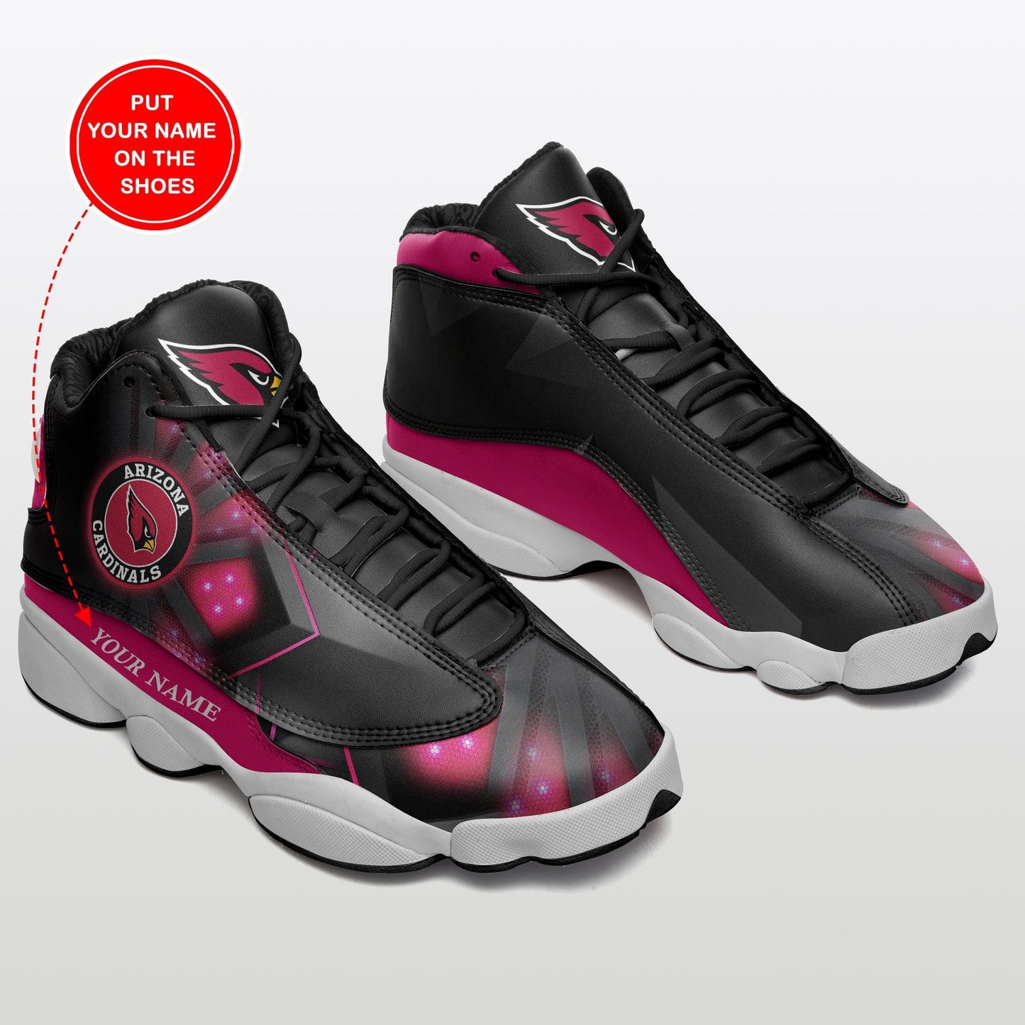 Ideafootwear Arizona Cardinals NFL AJ13 Sneakers Shoes For Men And Women