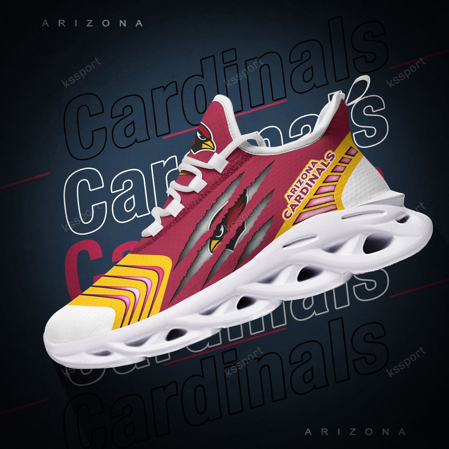 Ideafootwear Arizona Cardinals NFL Max Soul Shoes Sneakers For Men And Women