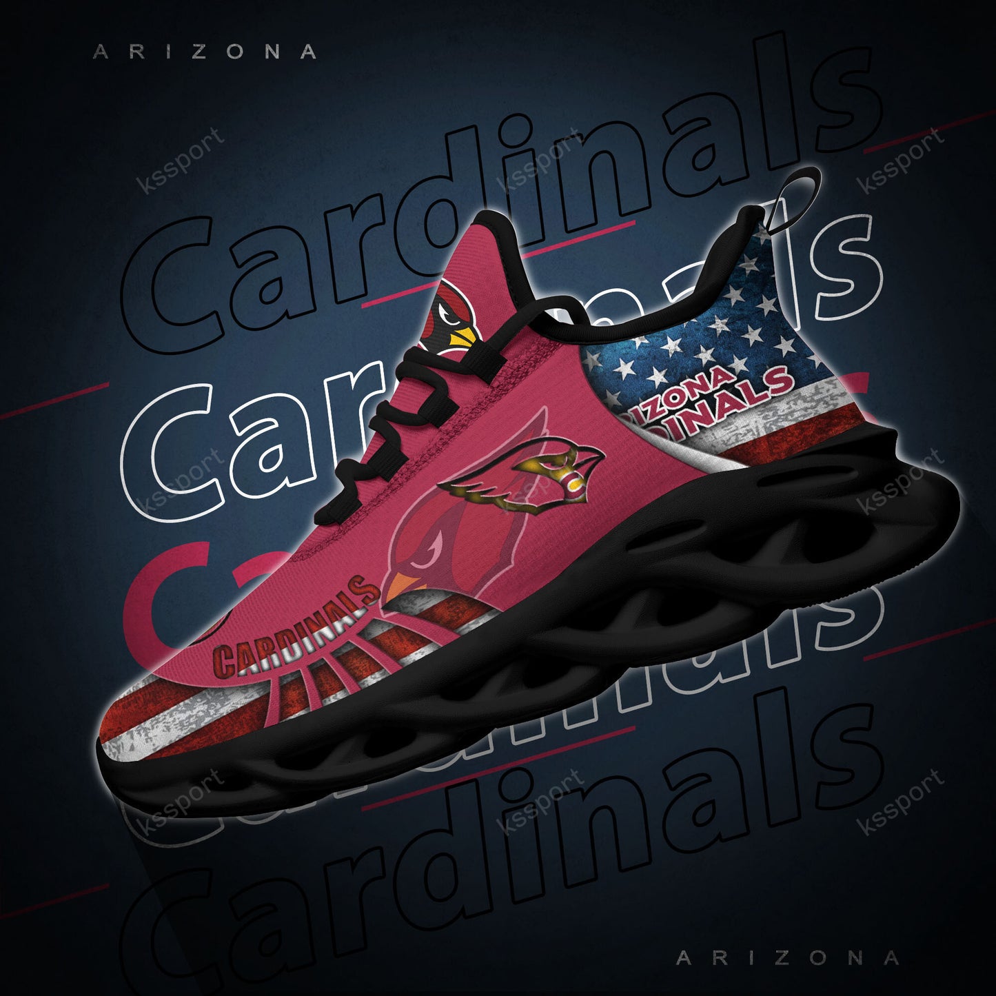 Ideafootwear Arizona Cardinals NFL Max Soul Shoes Sneakers For Men And Women