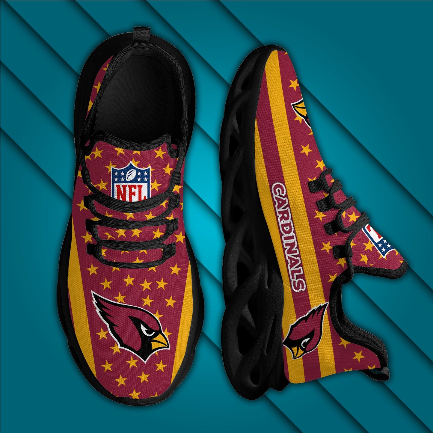 Ideafootwear Arizona Cardinals NFL Max Soul Shoes Sneakers For Men And Women