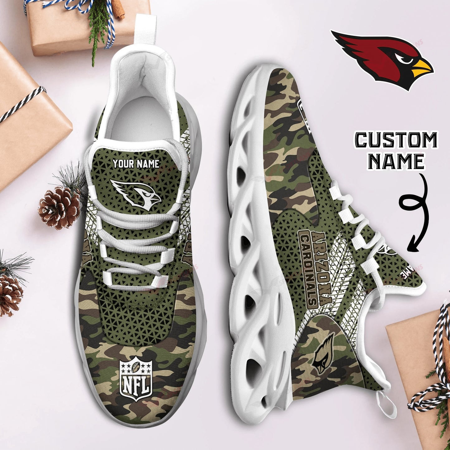 Ideafootwear Arizona Cardinals NFL Max Soul Shoes Sneakers For Men And Women