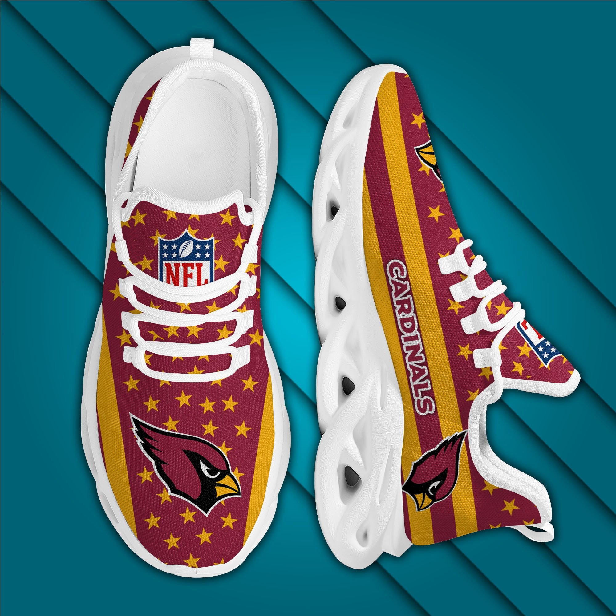 Ideafootwear Arizona Cardinals NFL Max Soul Shoes Sneakers For Men And Women