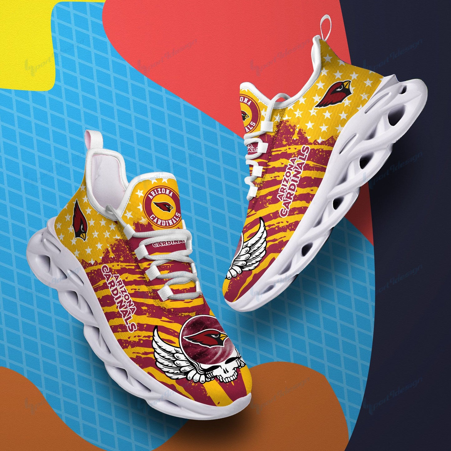 Ideafootwear Arizona Cardinals NFL Max Soul Shoes Sneakers For Men And Women