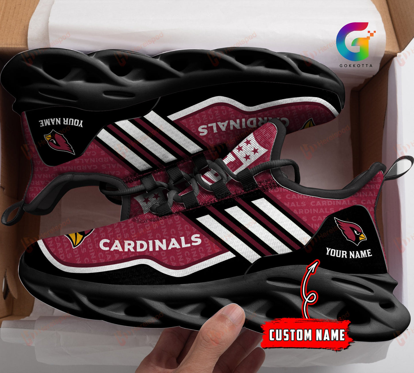 Ideafootwear Arizona Cardinals NFL Max Soul Shoes Sneakers For Men And Women