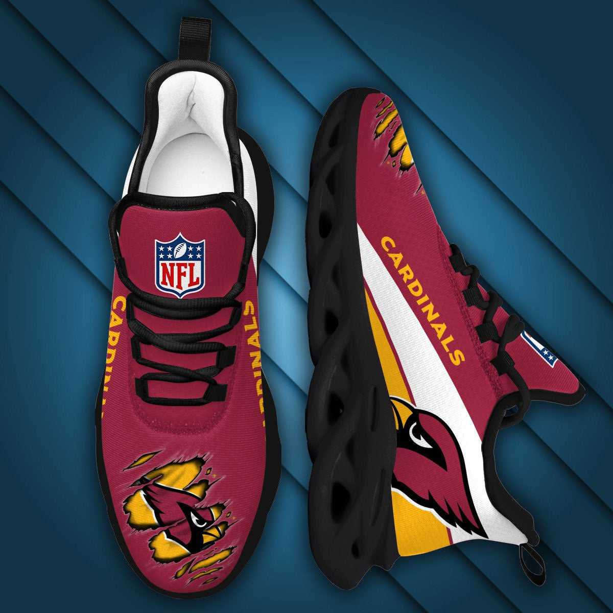 Ideafootwear Arizona Cardinals NFL Max Soul Shoes Sneakers For Men And Women