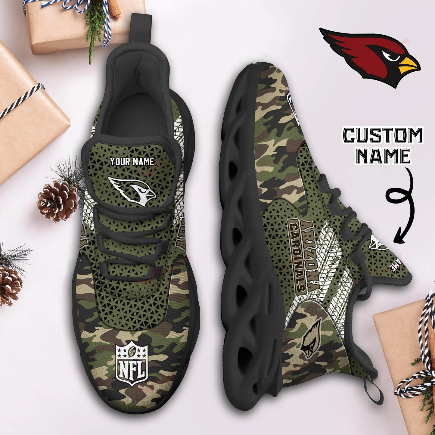 Ideafootwear Arizona Cardinals NFL Max Soul Shoes Sneakers For Men And Women