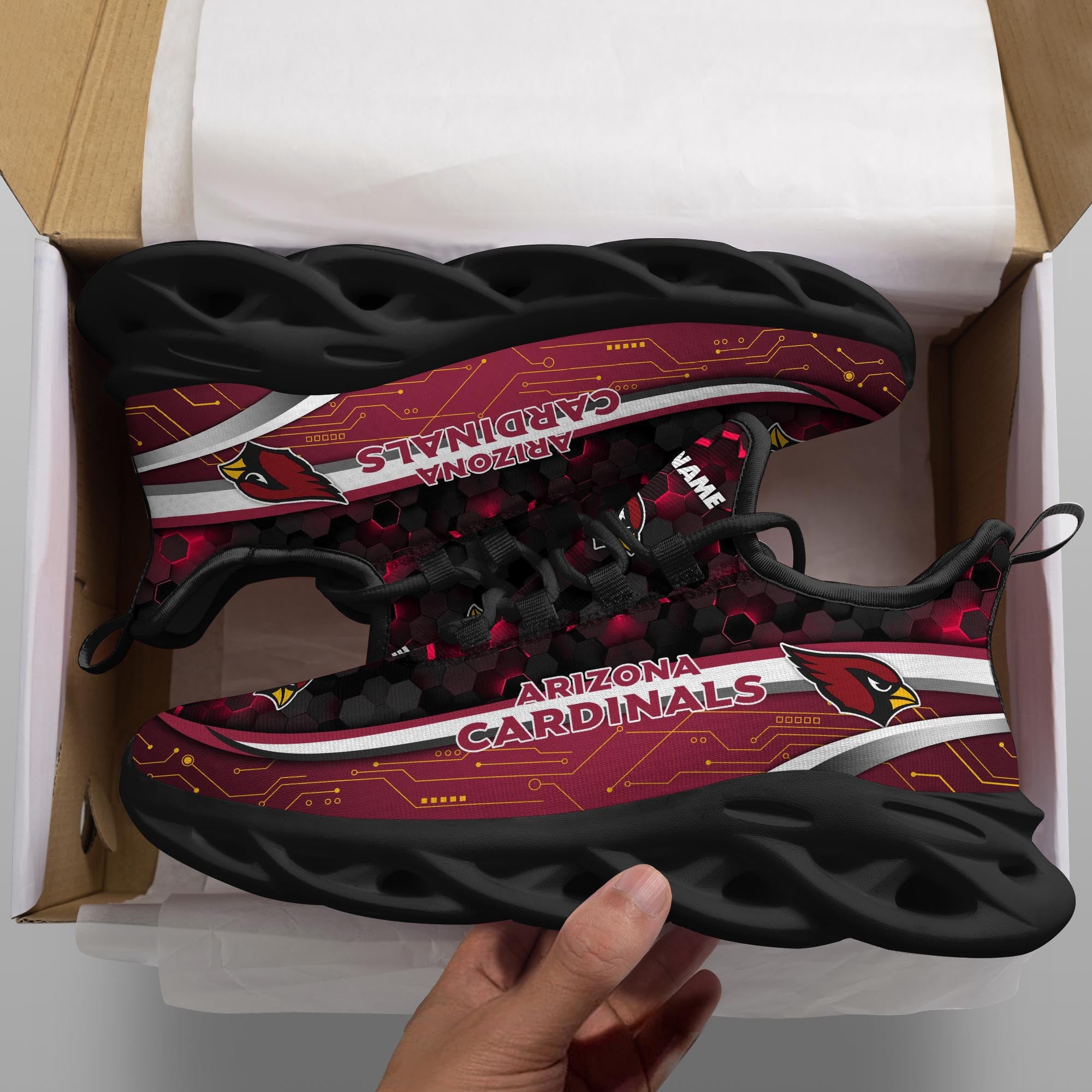 Ideafootwear Arizona Cardinals NFL Max Soul Shoes Sneakers For Men And Women