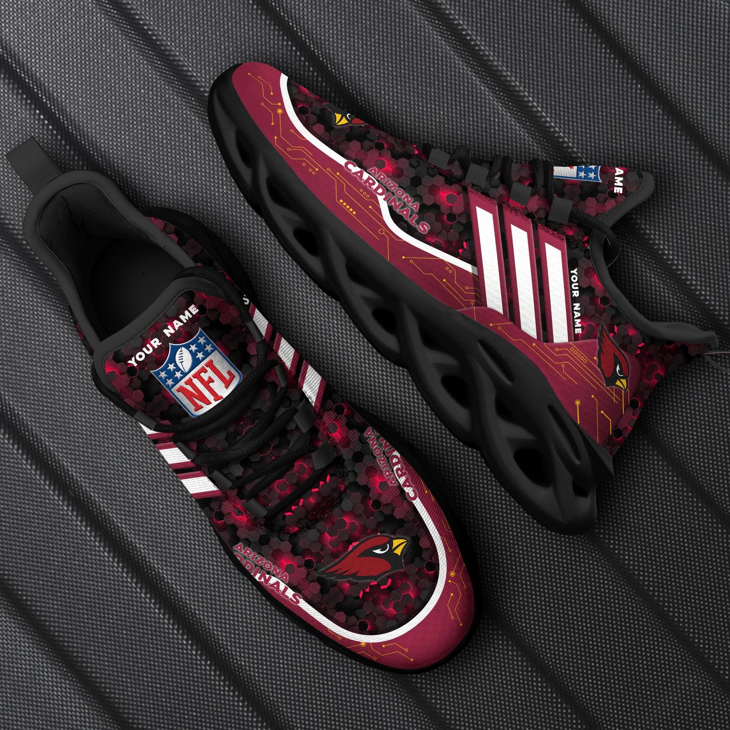 Ideafootwear Arizona Cardinals NFL Max Soul Shoes Sneakers For Men And Women