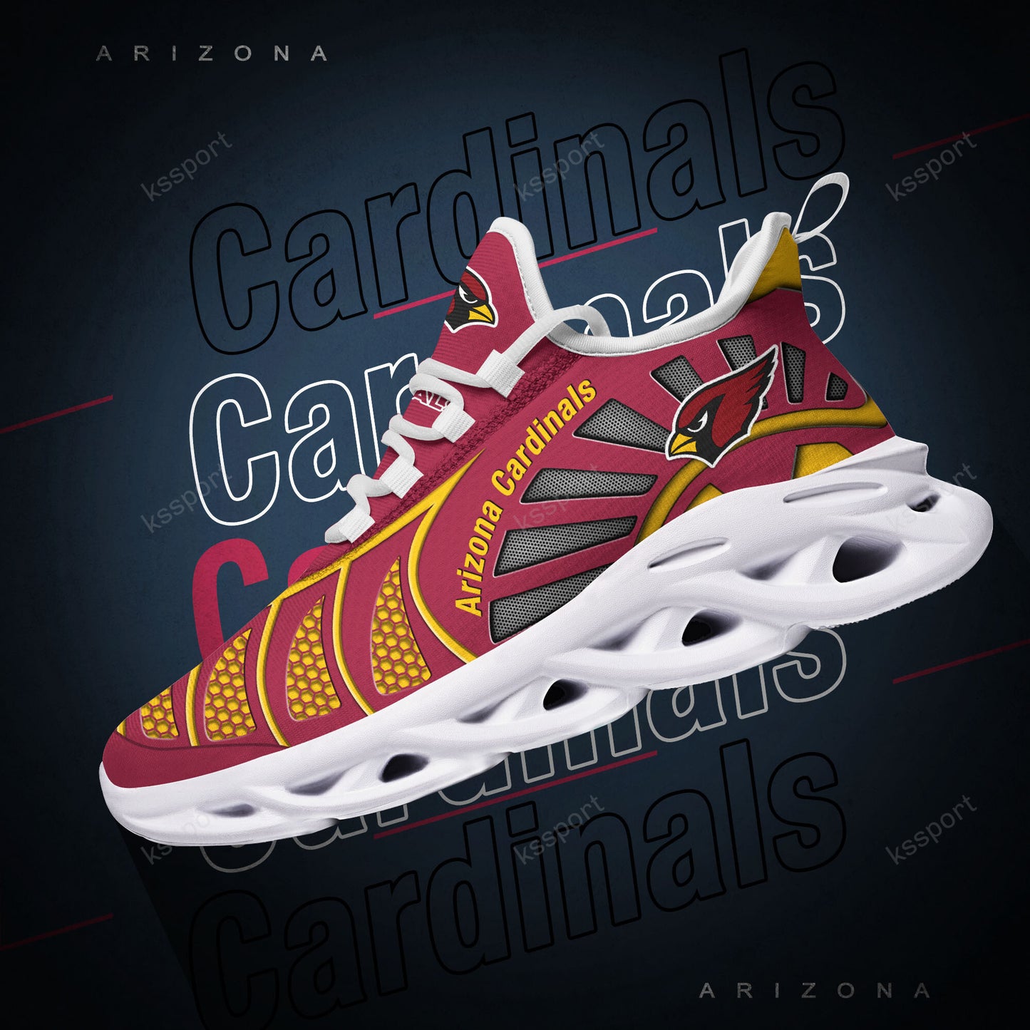 Ideafootwear Arizona Cardinals NFL Max Soul Shoes Sneakers For Men And Women