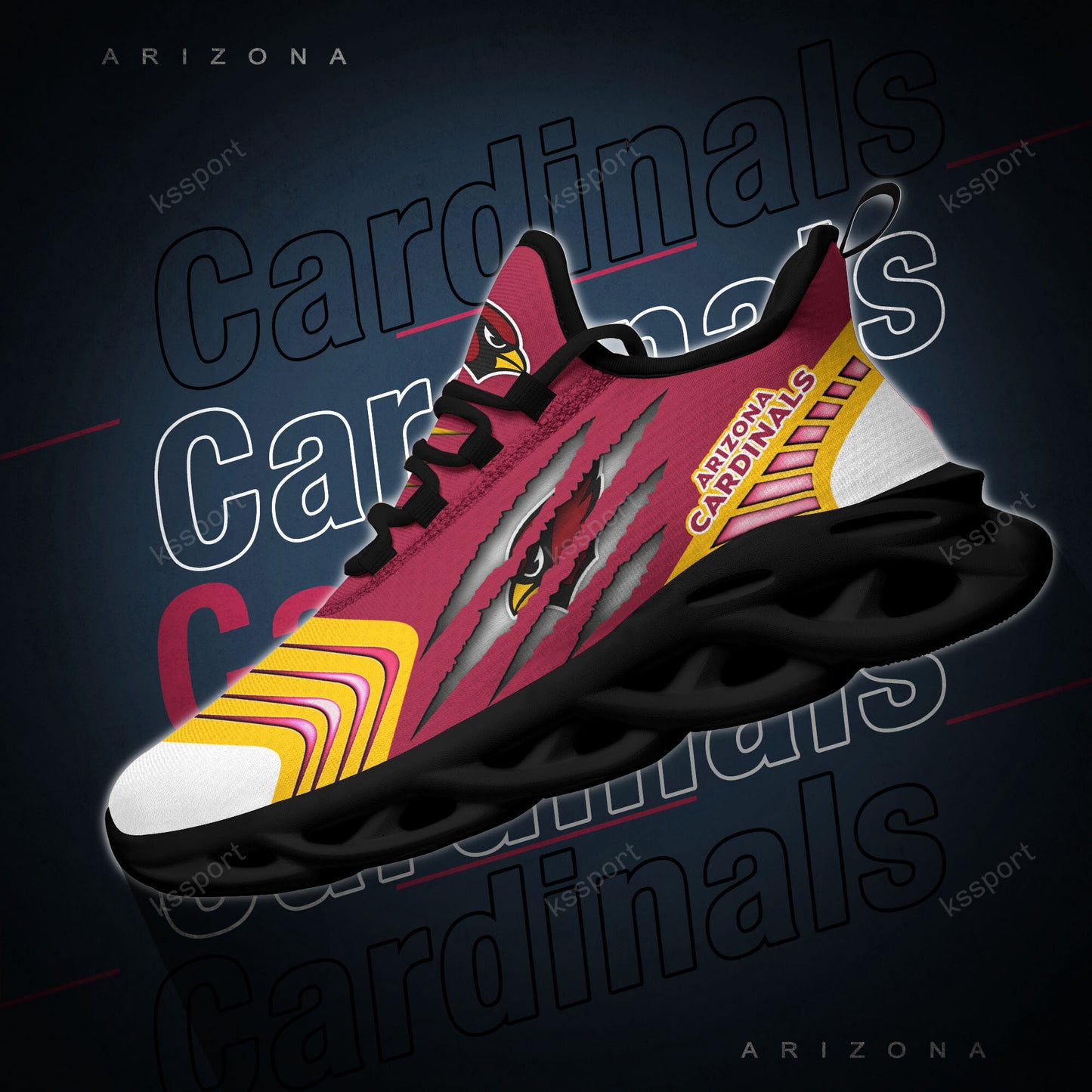 Ideafootwear Arizona Cardinals NFL Max Soul Shoes Sneakers For Men And Women