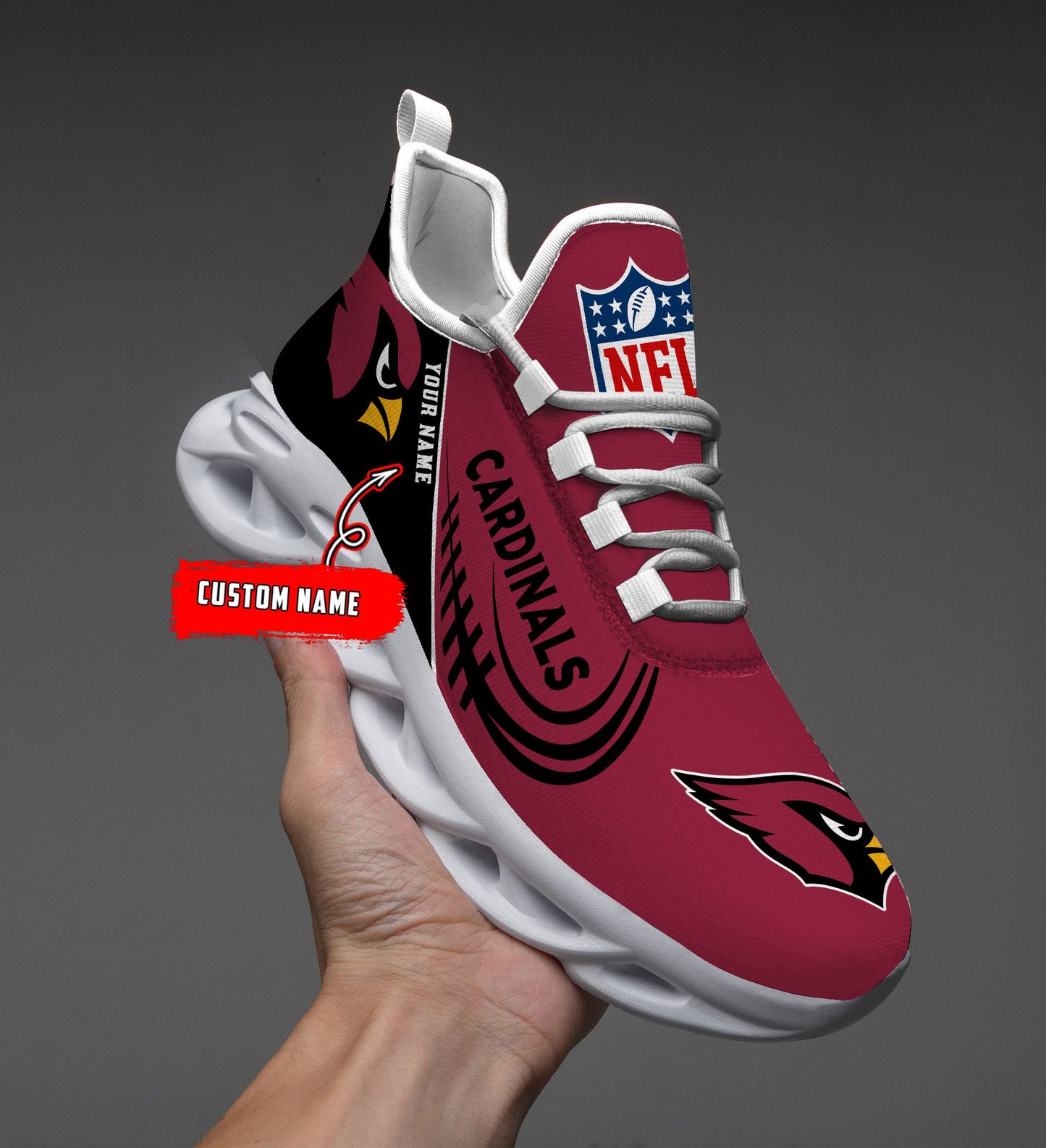 Ideafootwear Arizona Cardinals NFL Max Soul Shoes Sneakers For Men And Women