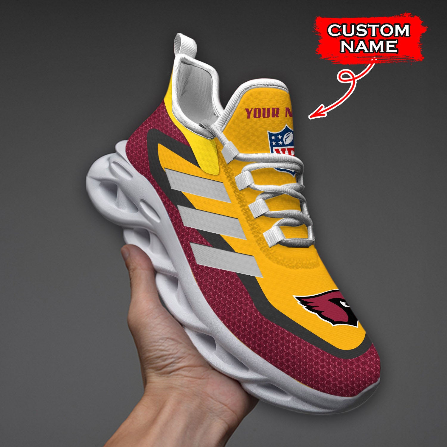Ideafootwear Arizona Cardinals NFL Max Soul Shoes Sneakers For Men And Women
