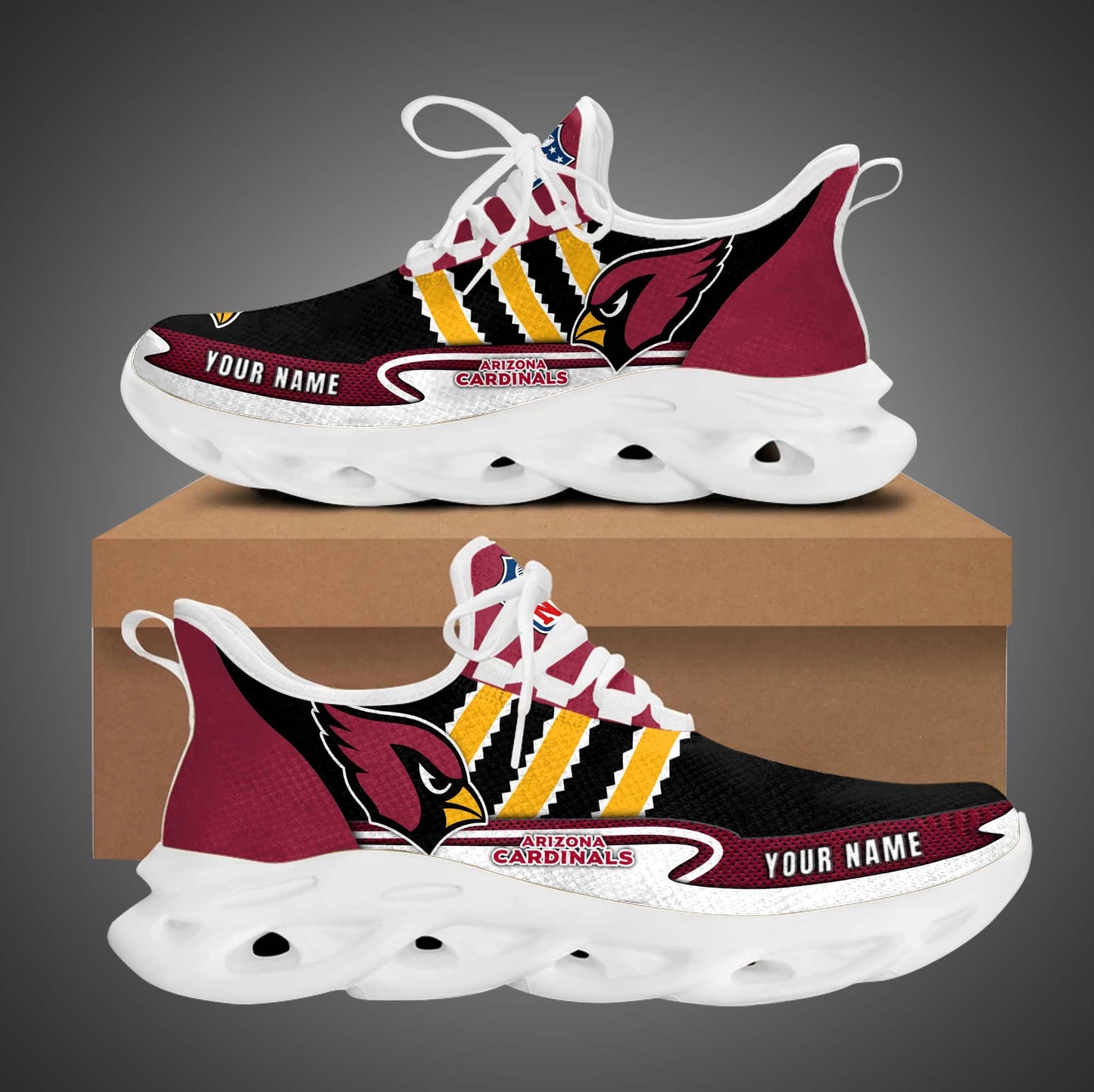Ideafootwear Arizona Cardinals NFL Max Soul Shoes Sneakers For Men And Women