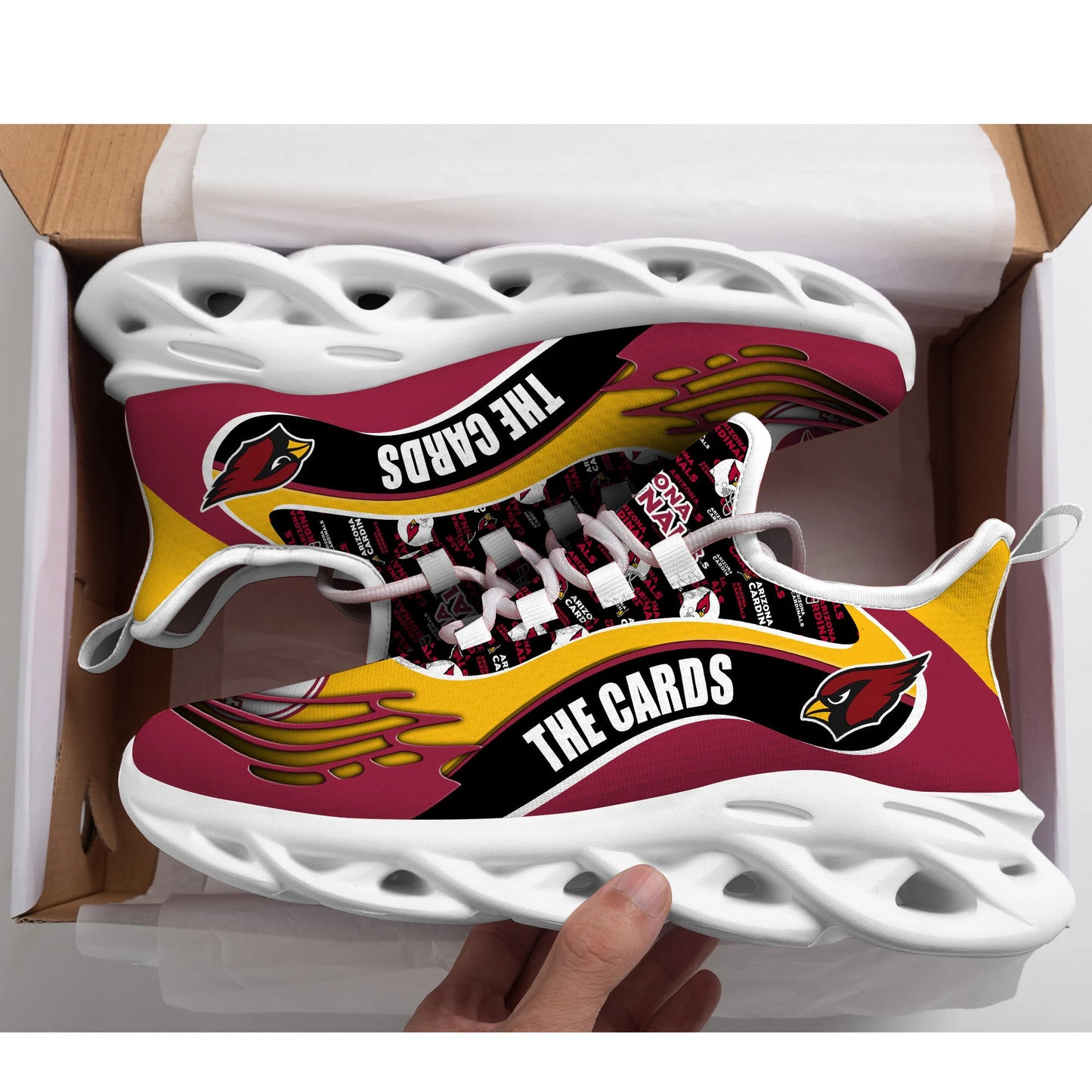Ideafootwear Arizona Cardinals NFL Max Soul Shoes Sneakers For Men And Women