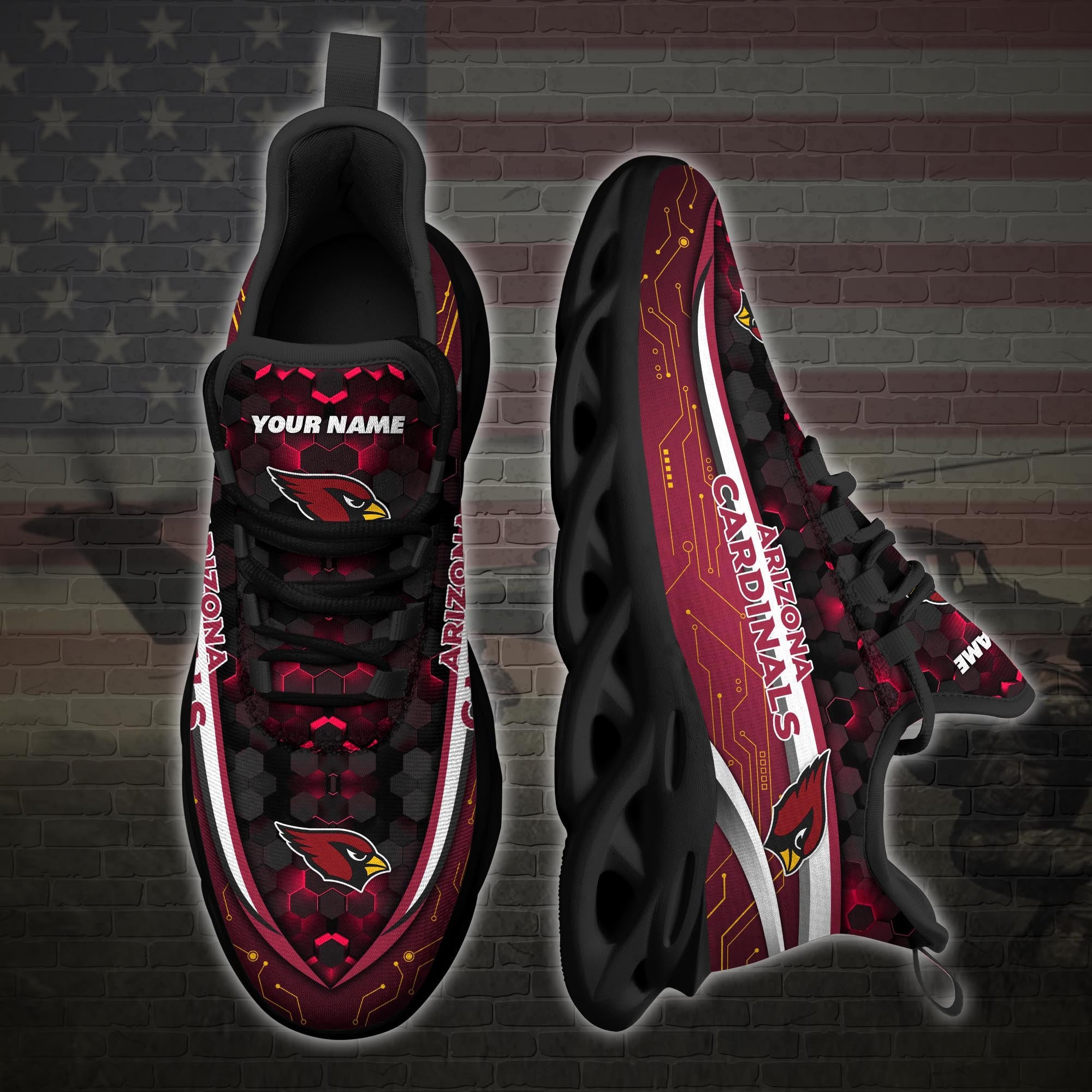 Ideafootwear Arizona Cardinals NFL Max Soul Shoes Sneakers For Men And Women