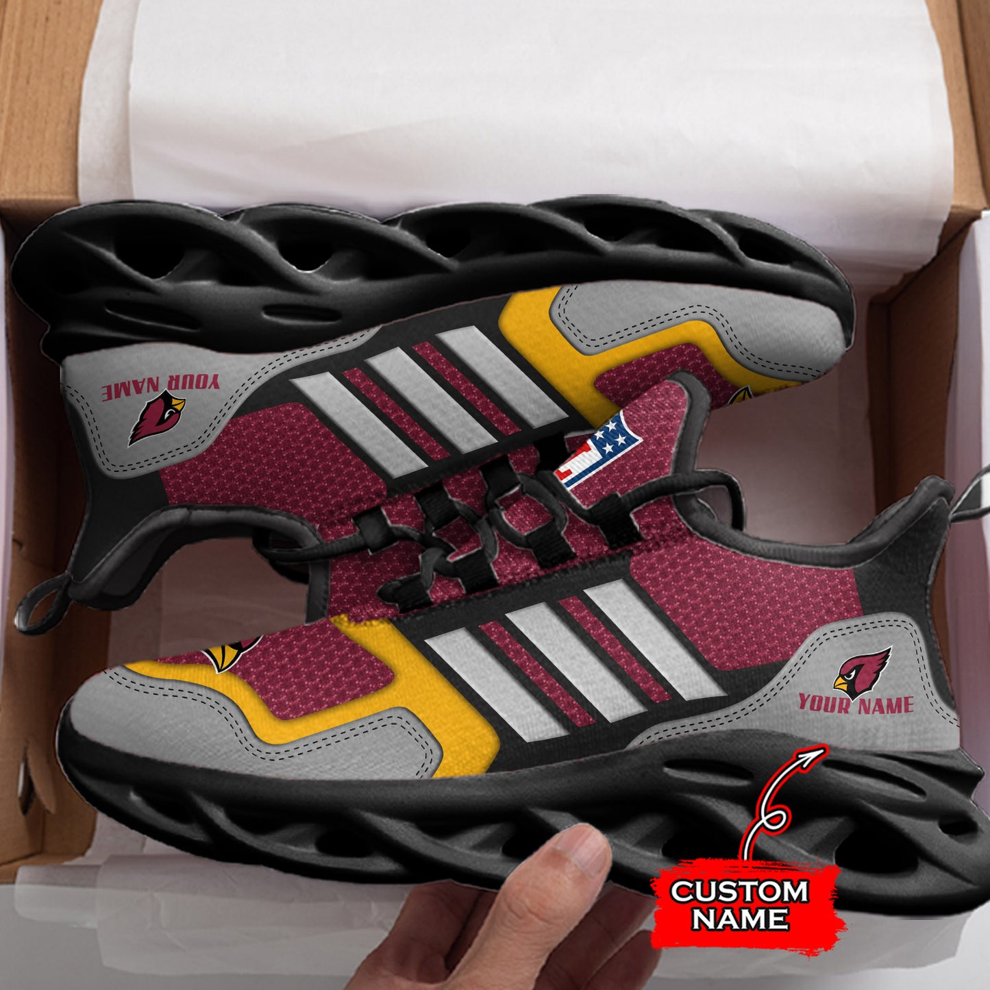 Ideafootwear Arizona Cardinals NFL Max Soul Shoes Sneakers For Men And Women