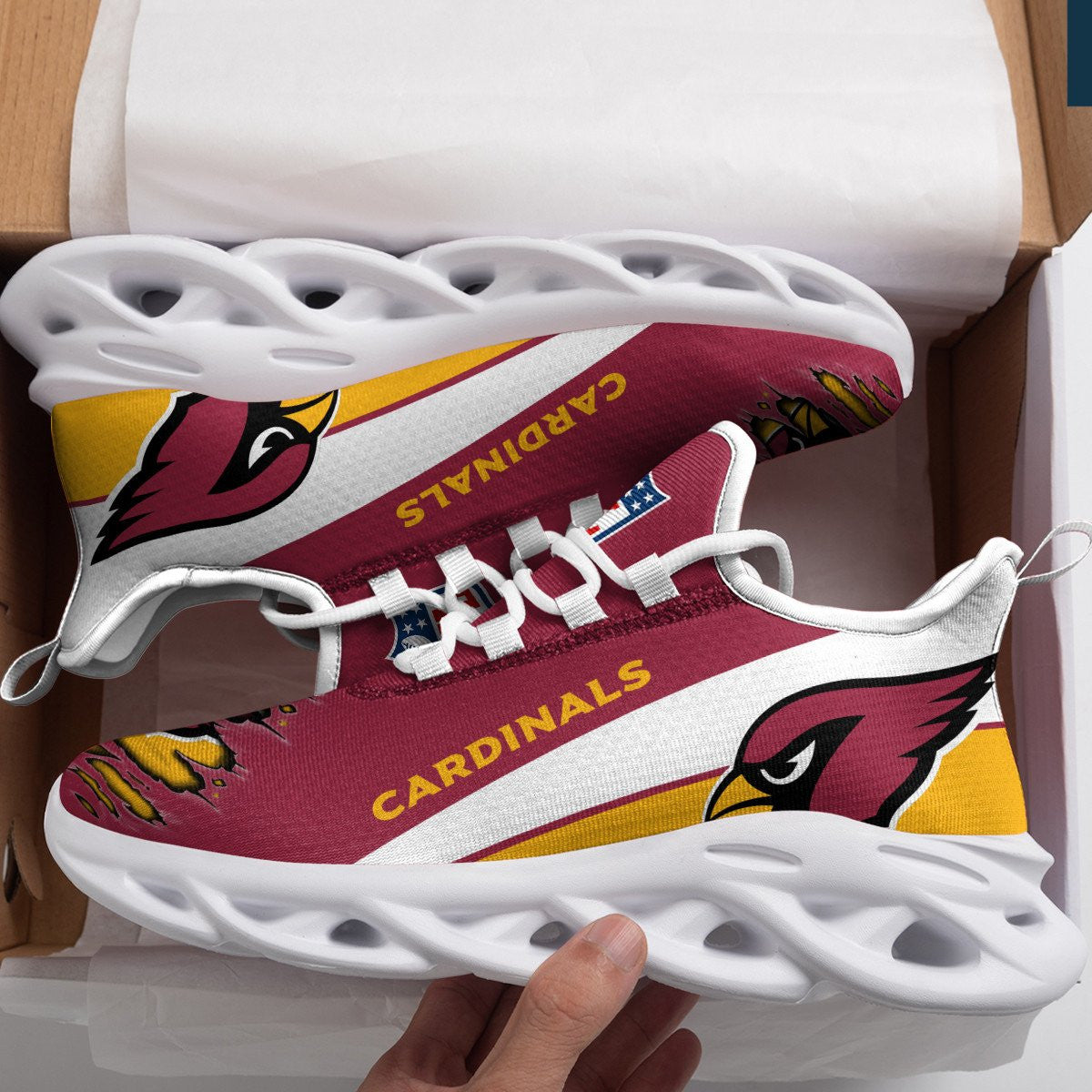 Ideafootwear Arizona Cardinals NFL Max Soul Shoes Sneakers For Men And Women