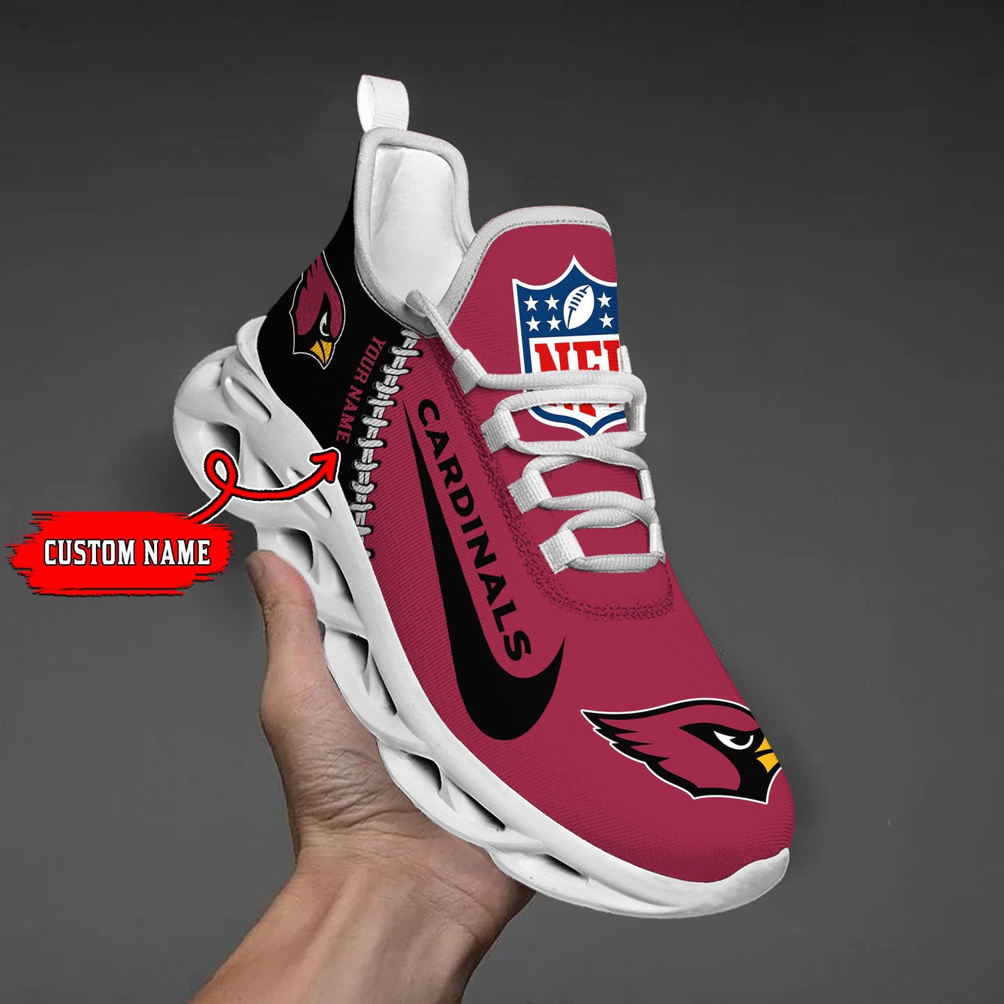 Ideafootwear Arizona Cardinals NFL Max Soul Shoes Sneakers For Men And Women
