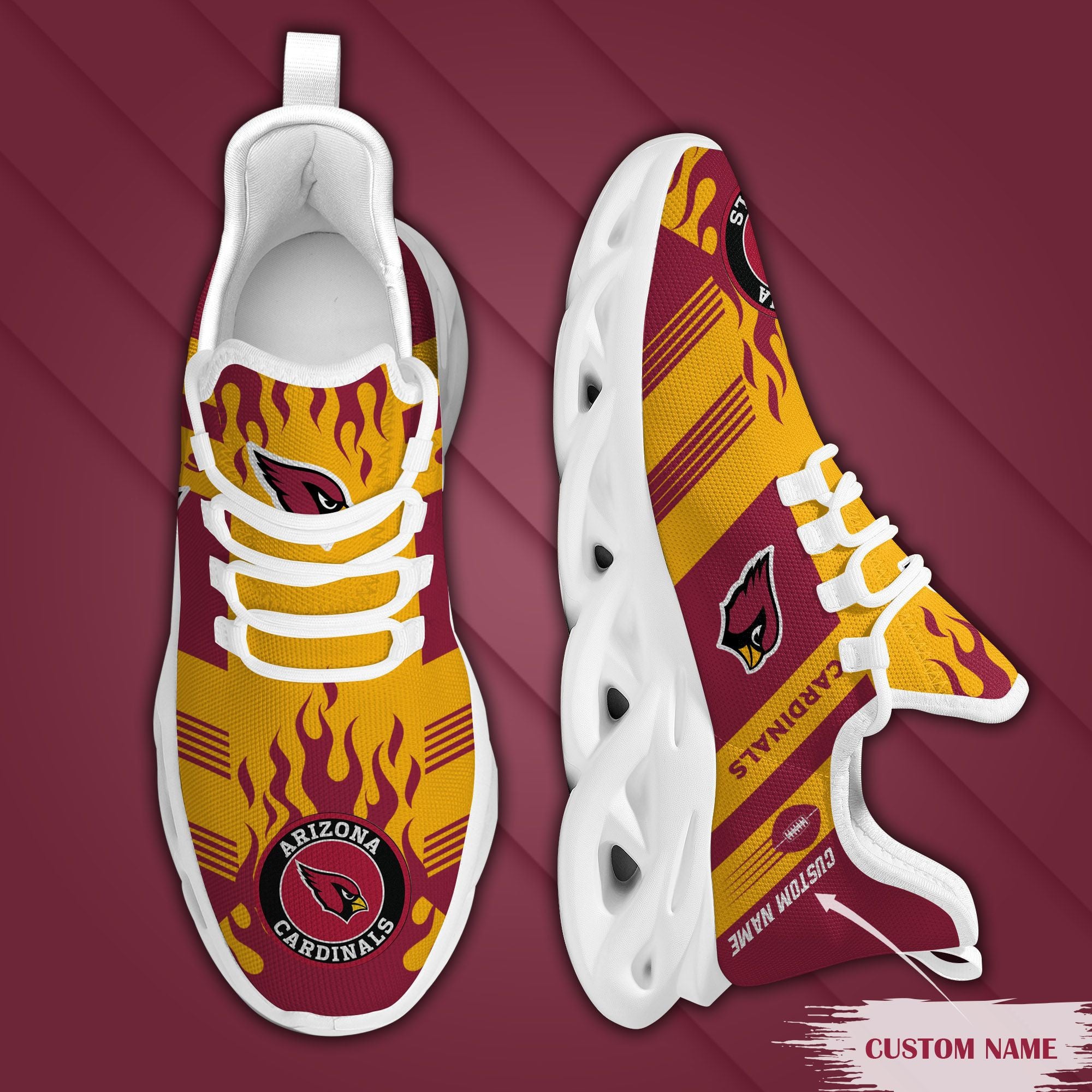 Ideafootwear Arizona Cardinals NFL Max Soul Shoes Sneakers For Men And Women