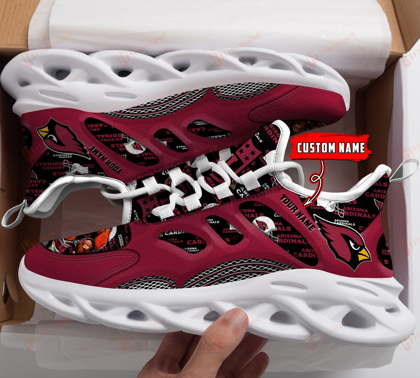 Ideafootwear Arizona Cardinals NFL Max Soul Shoes Sneakers For Men And Women
