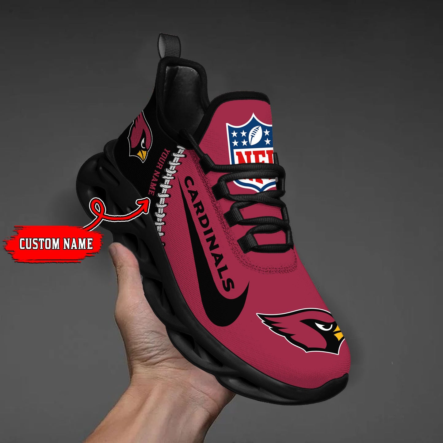 Ideafootwear Arizona Cardinals NFL Max Soul Shoes Sneakers For Men And Women