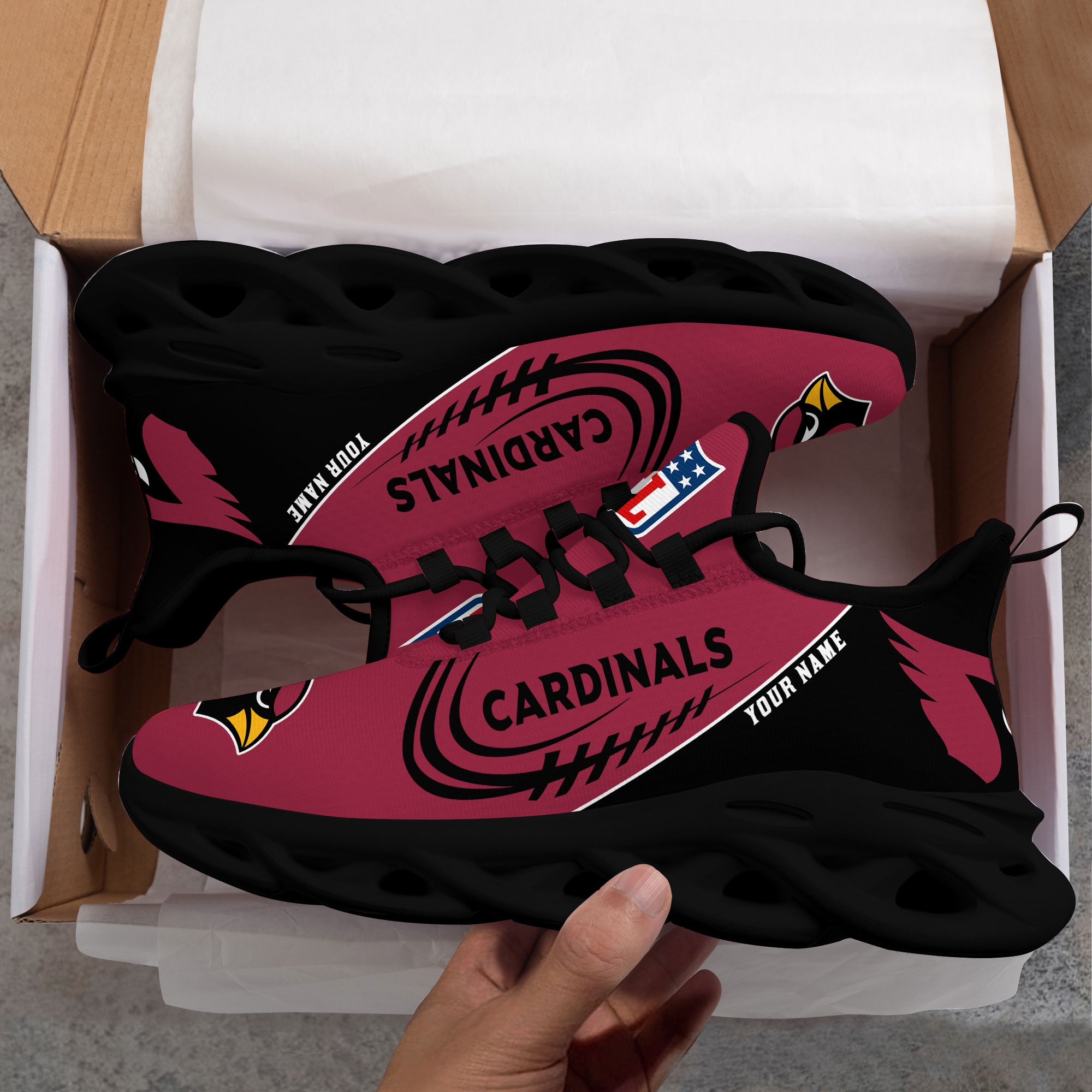 Ideafootwear Arizona Cardinals NFL Max Soul Shoes Sneakers For Men And Women