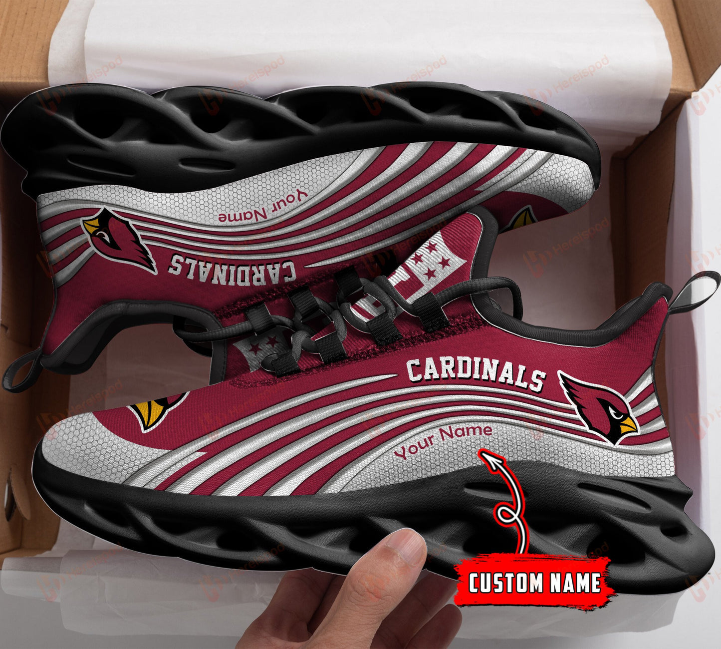 Ideafootwear Arizona Cardinals NFL Max Soul Shoes Sneakers For Men And Women