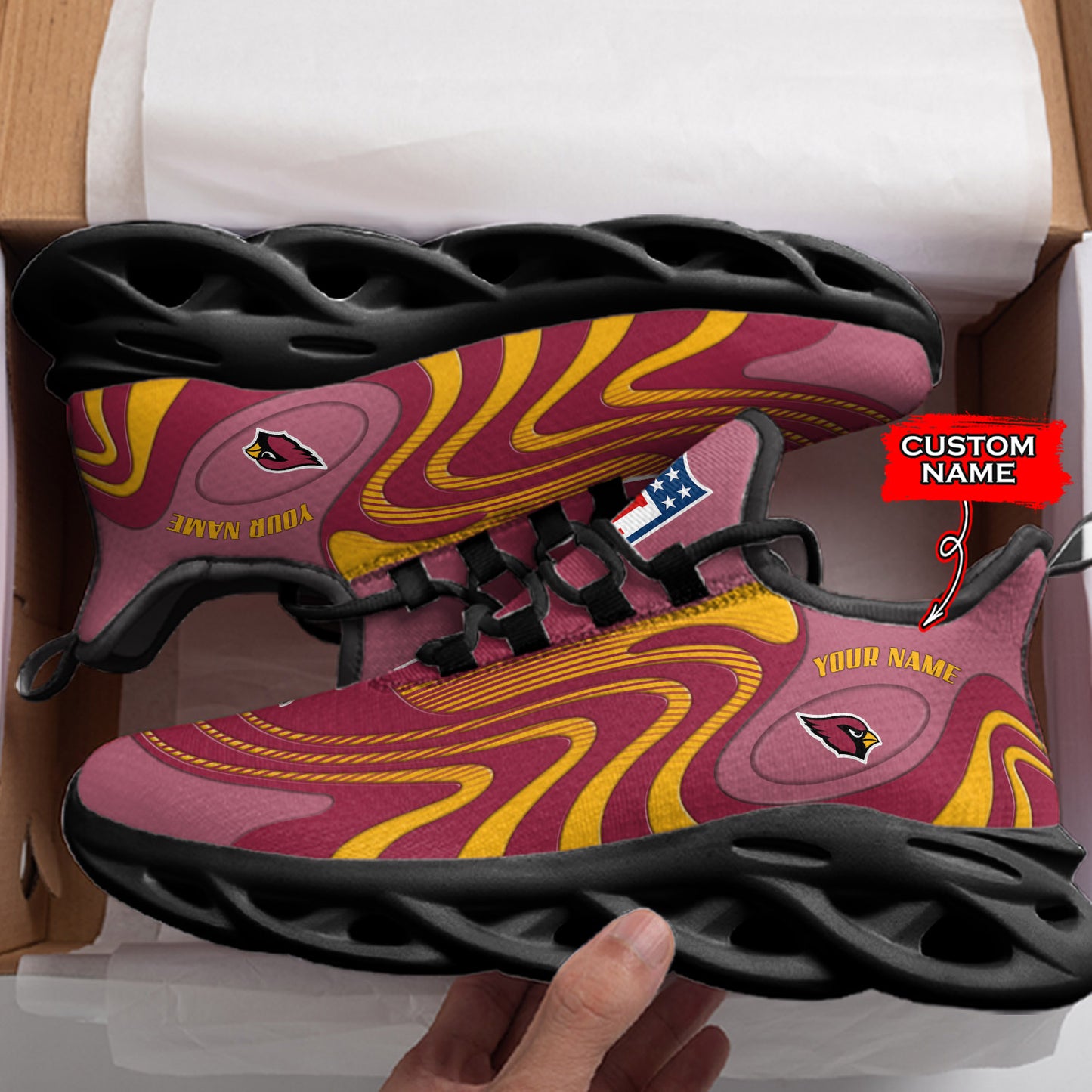 Ideafootwear Arizona Cardinals NFL Max Soul Shoes Sneakers For Men And Women