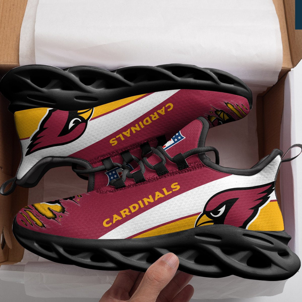 Ideafootwear Arizona Cardinals NFL Max Soul Shoes Sneakers For Men And Women