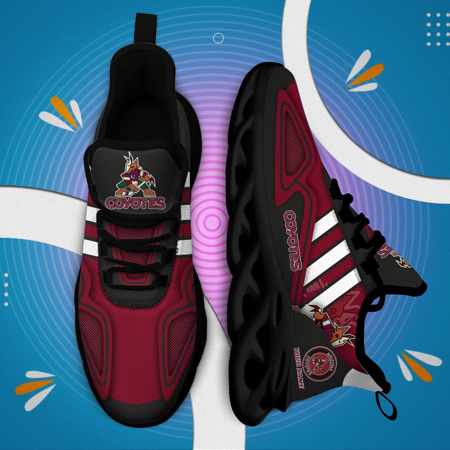 Ideafootwear Arizona Coyotes Max Soul Shoes Sneakers For Men And Women