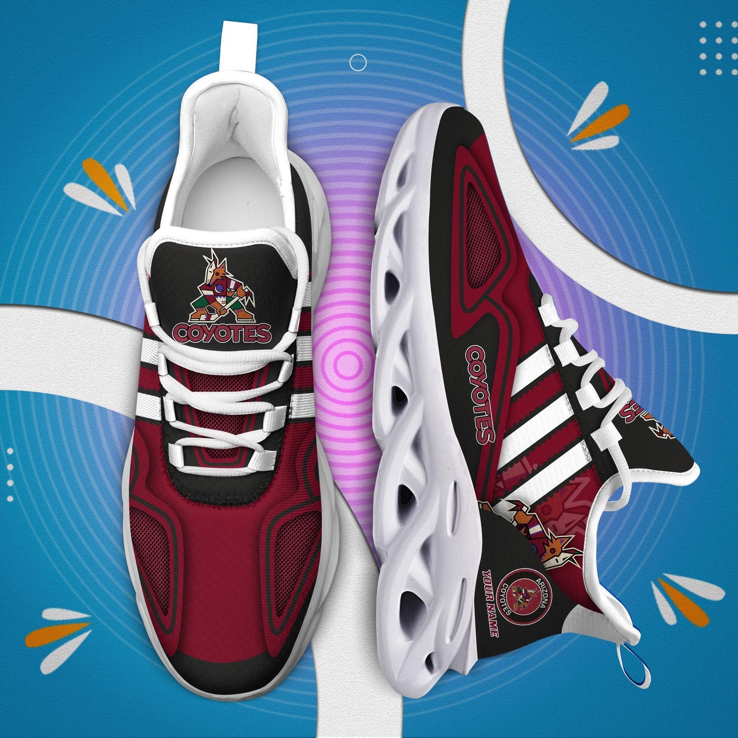 Ideafootwear Arizona Coyotes Max Soul Shoes Sneakers For Men And Women