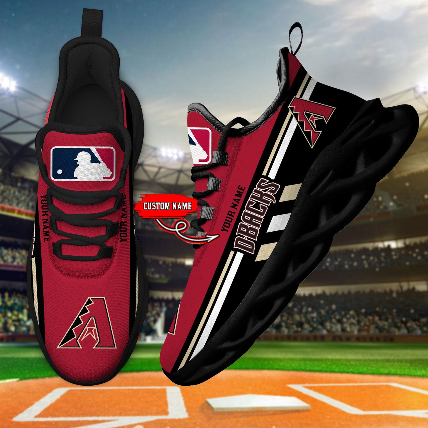 Ideafootwear Arizona Diamondbacks Max Soul Shoes Sneakers For Men And Women