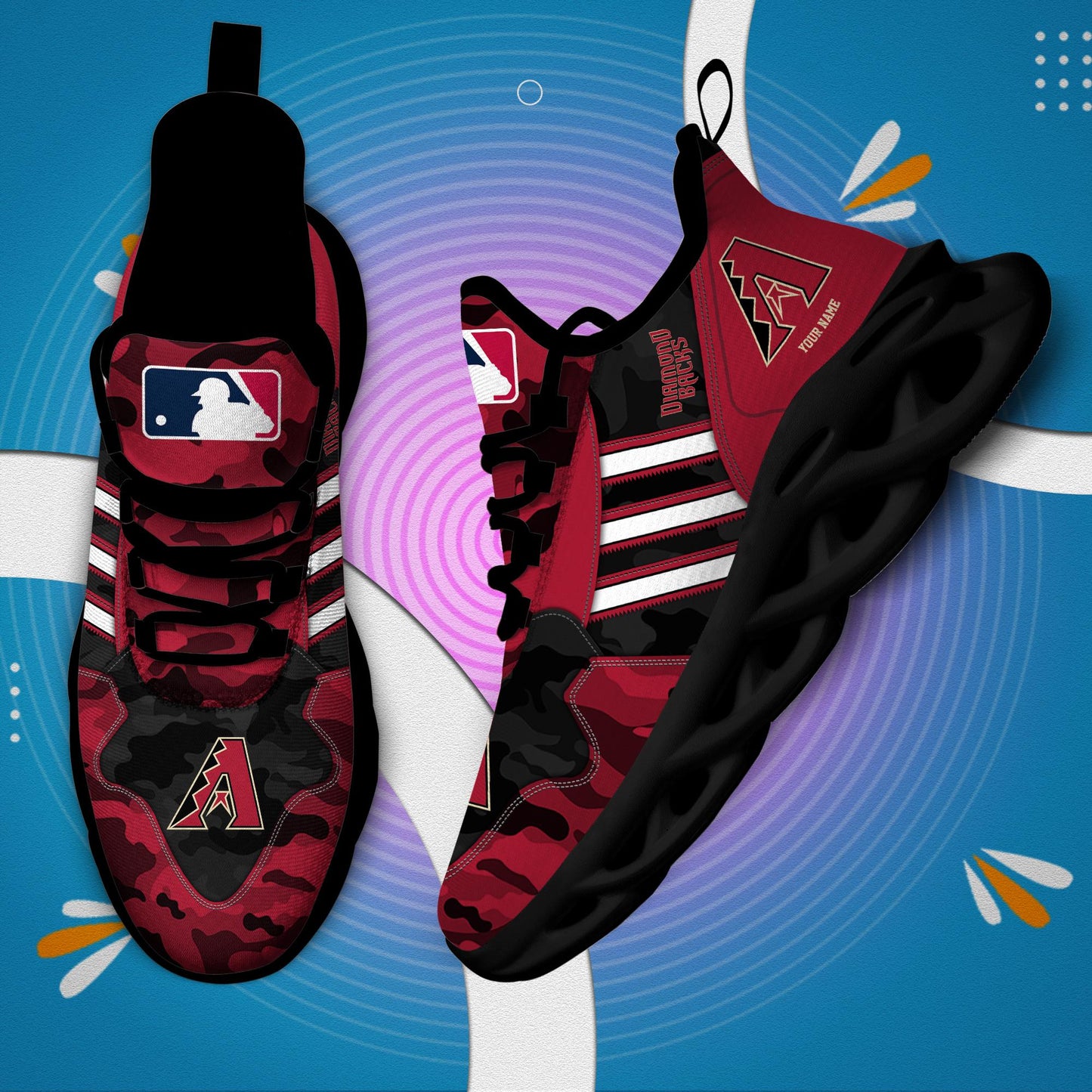 Ideafootwear Arizona Diamondbacks Max Soul Shoes Sneakers For Men And Women