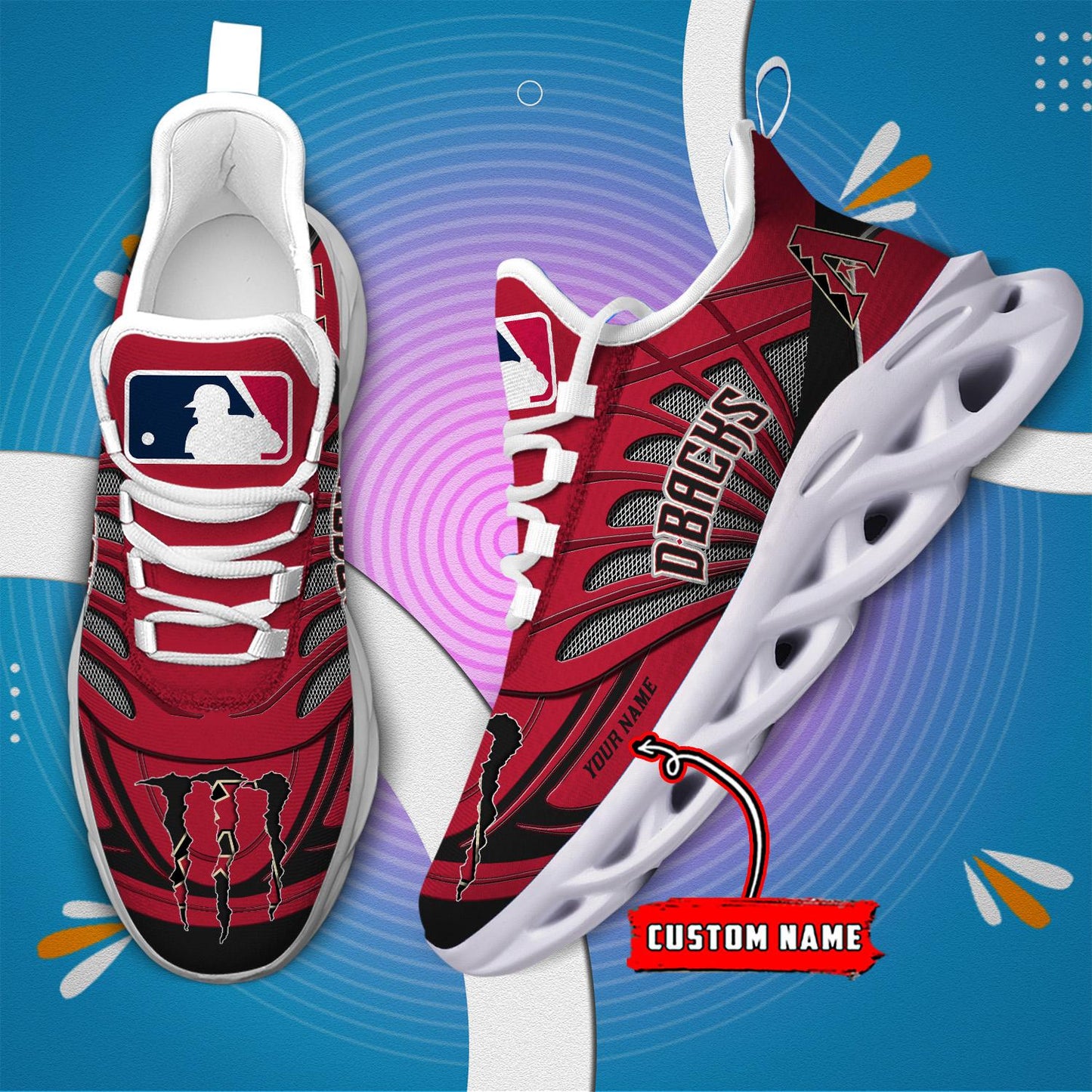 Ideafootwear Arizona Diamondbacks Max Soul Shoes Sneakers For Men And Women