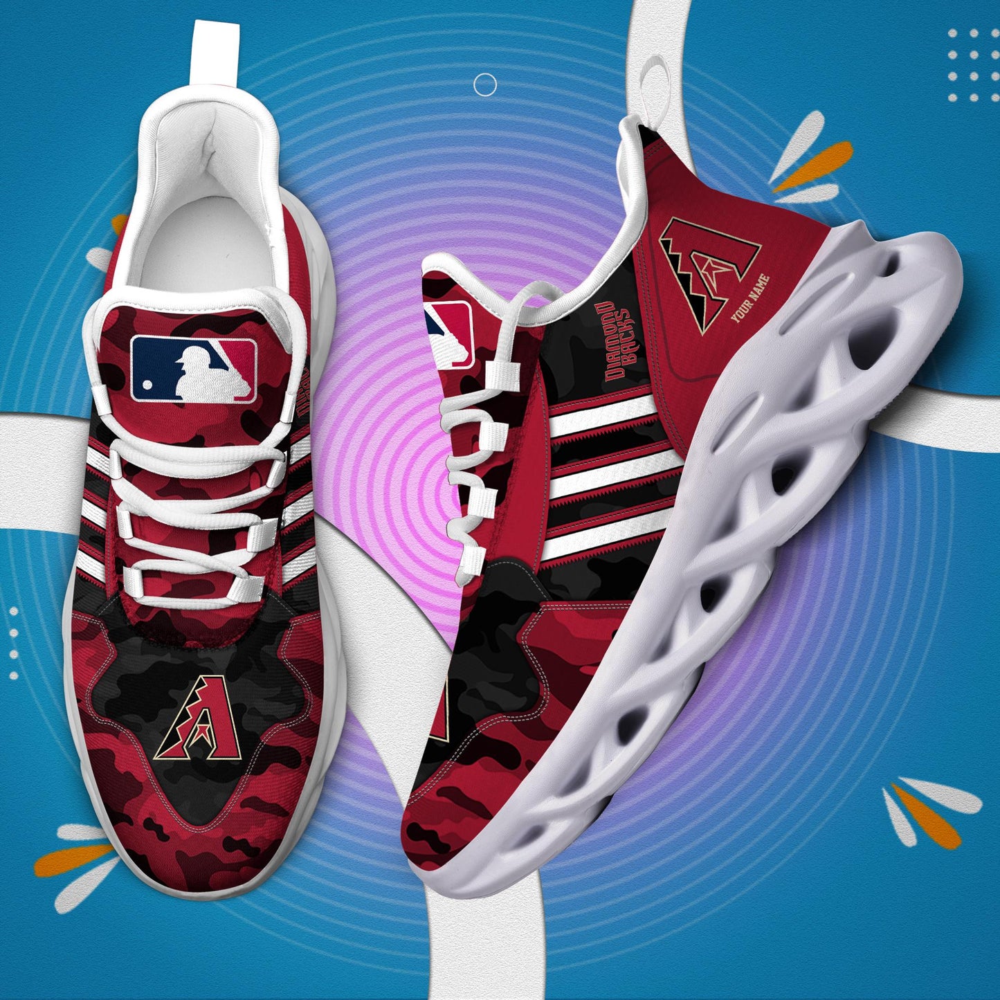 Ideafootwear Arizona Diamondbacks Max Soul Shoes Sneakers For Men And Women