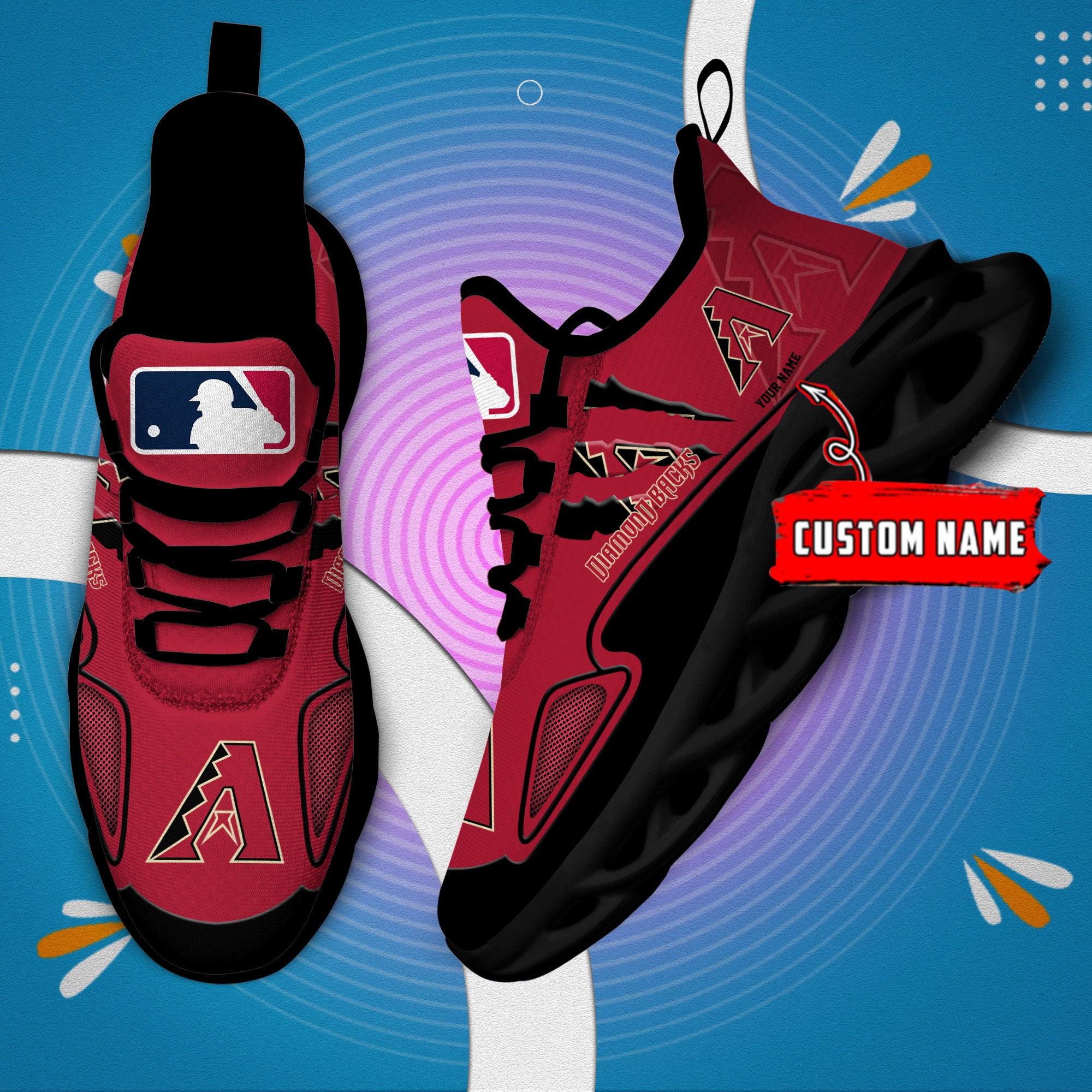 Ideafootwear Arizona Diamondbacks Max Soul Shoes Sneakers For Men And Women