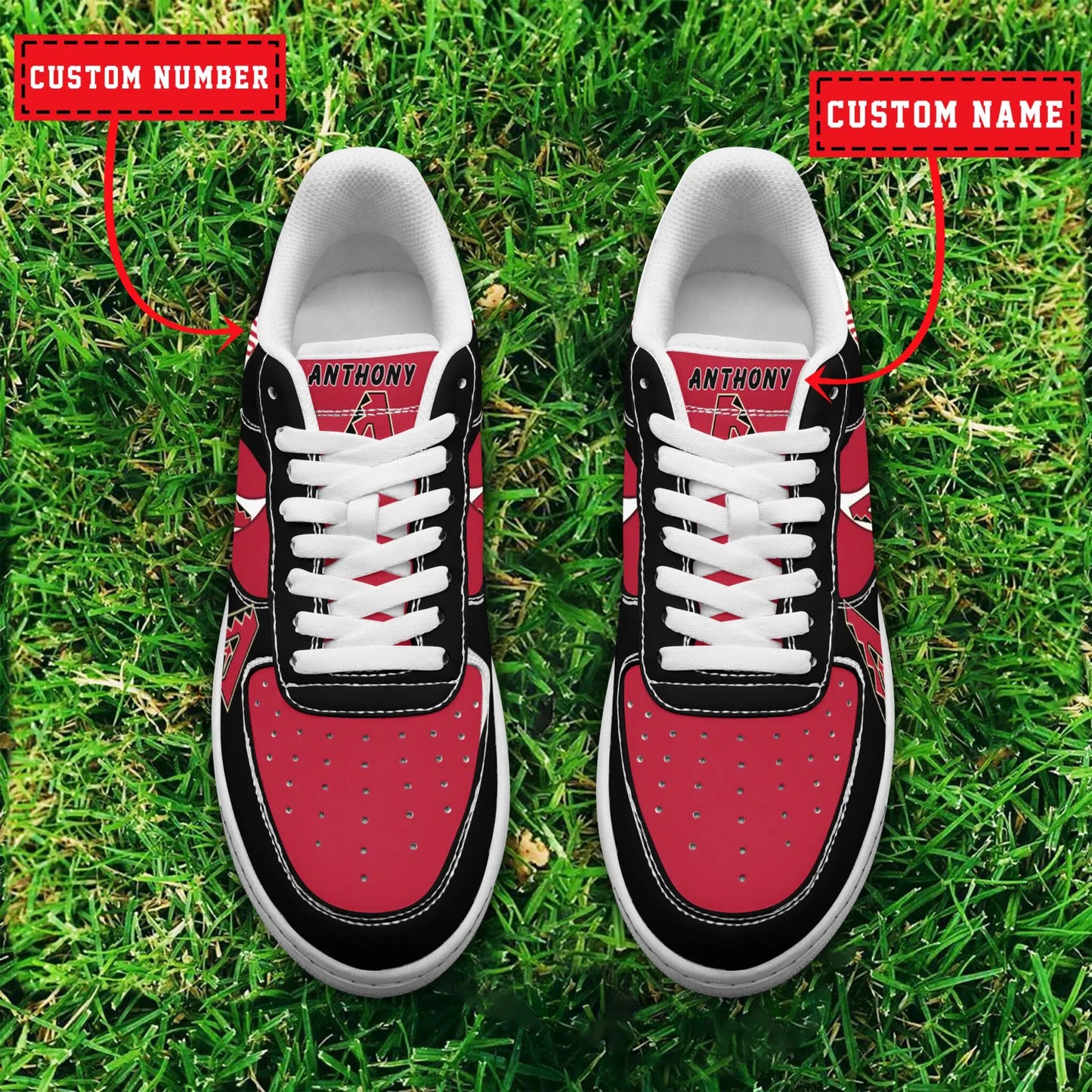 Ideafootwear Arizona Diamondbacks MLB Air Low-Top Sneakers Shoes For Men And Women