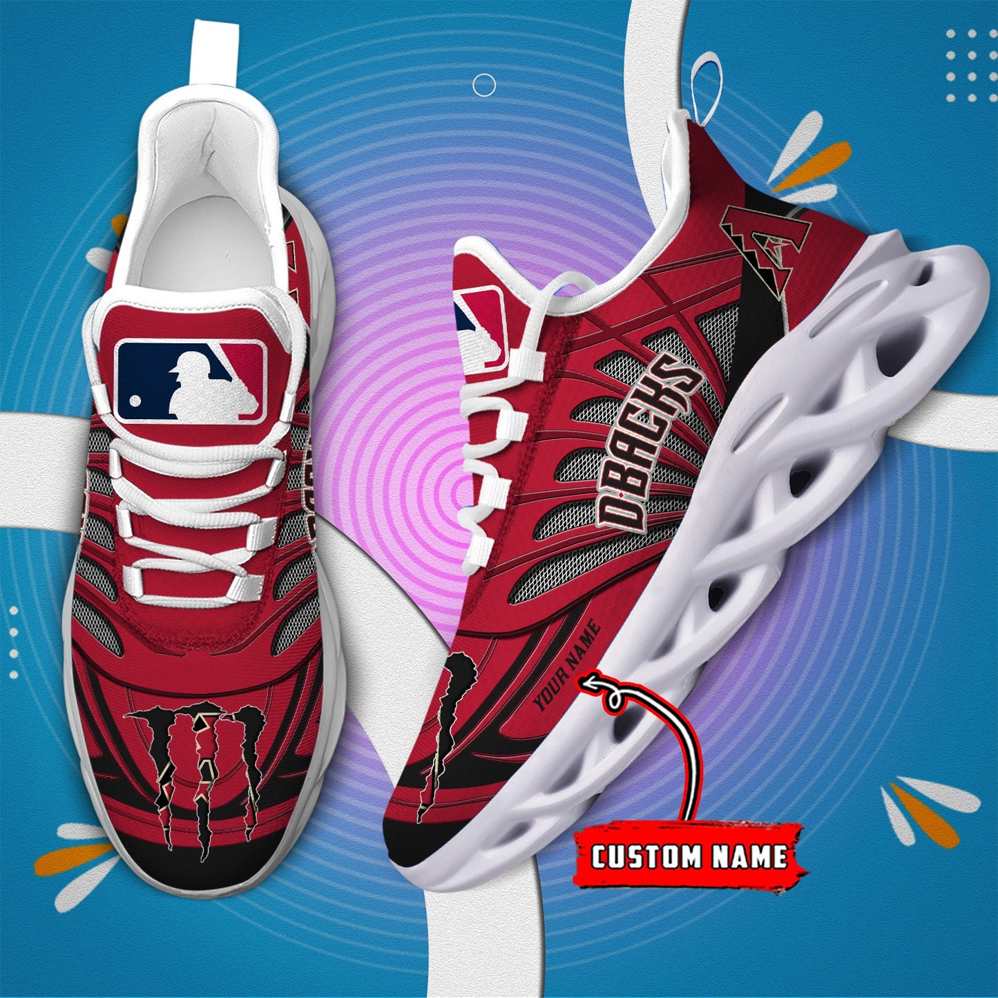 Ideafootwear Arizona Diamondbacks MLB Max Soul Shoes Sneakers For Men And Women