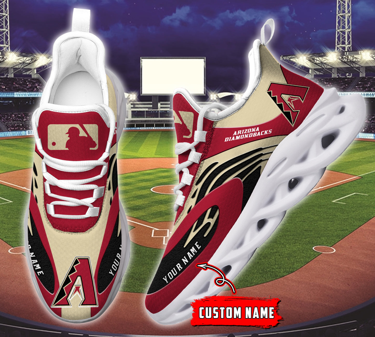 Ideafootwear Arizona Diamondbacks MLB Max Soul Shoes Sneakers For Men And Women