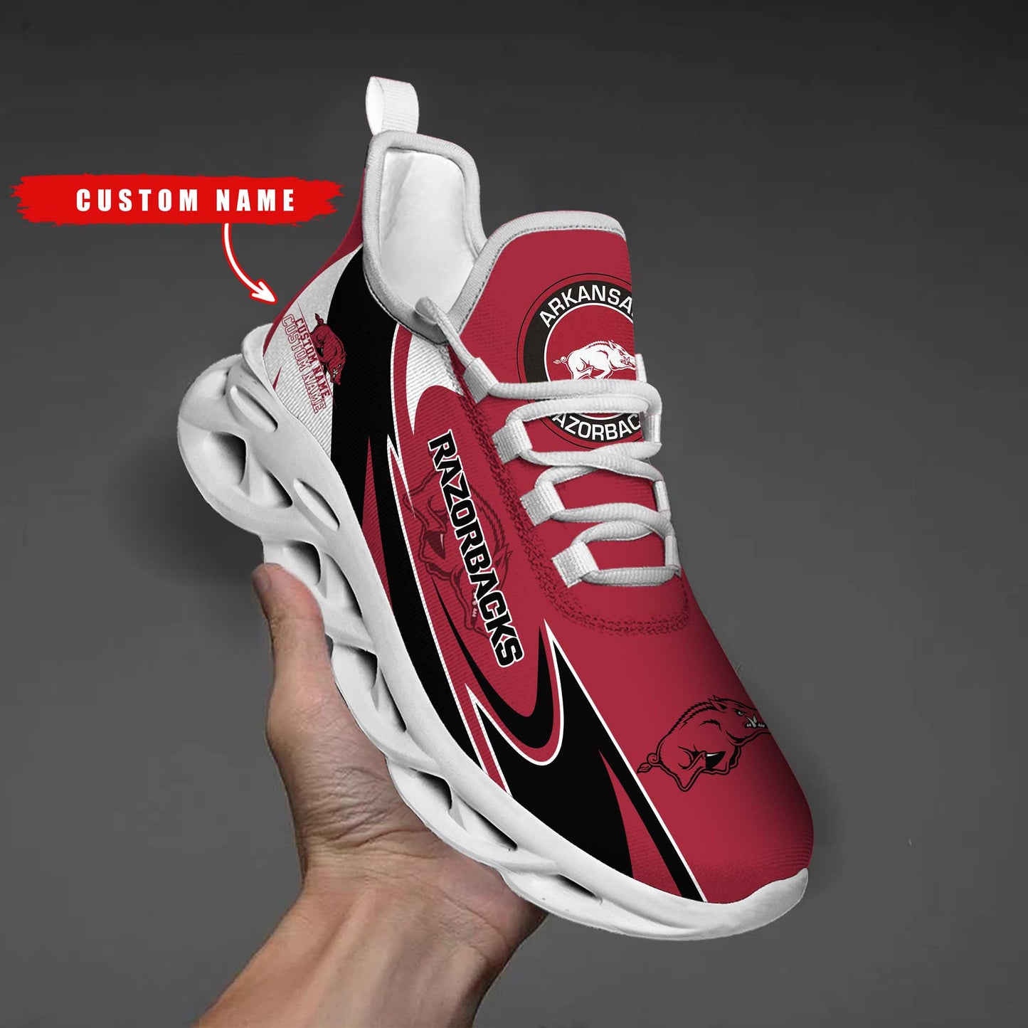 Ideafootwear Arkansas Razorbacks Max Soul Shoes Sneakers For Men And Women