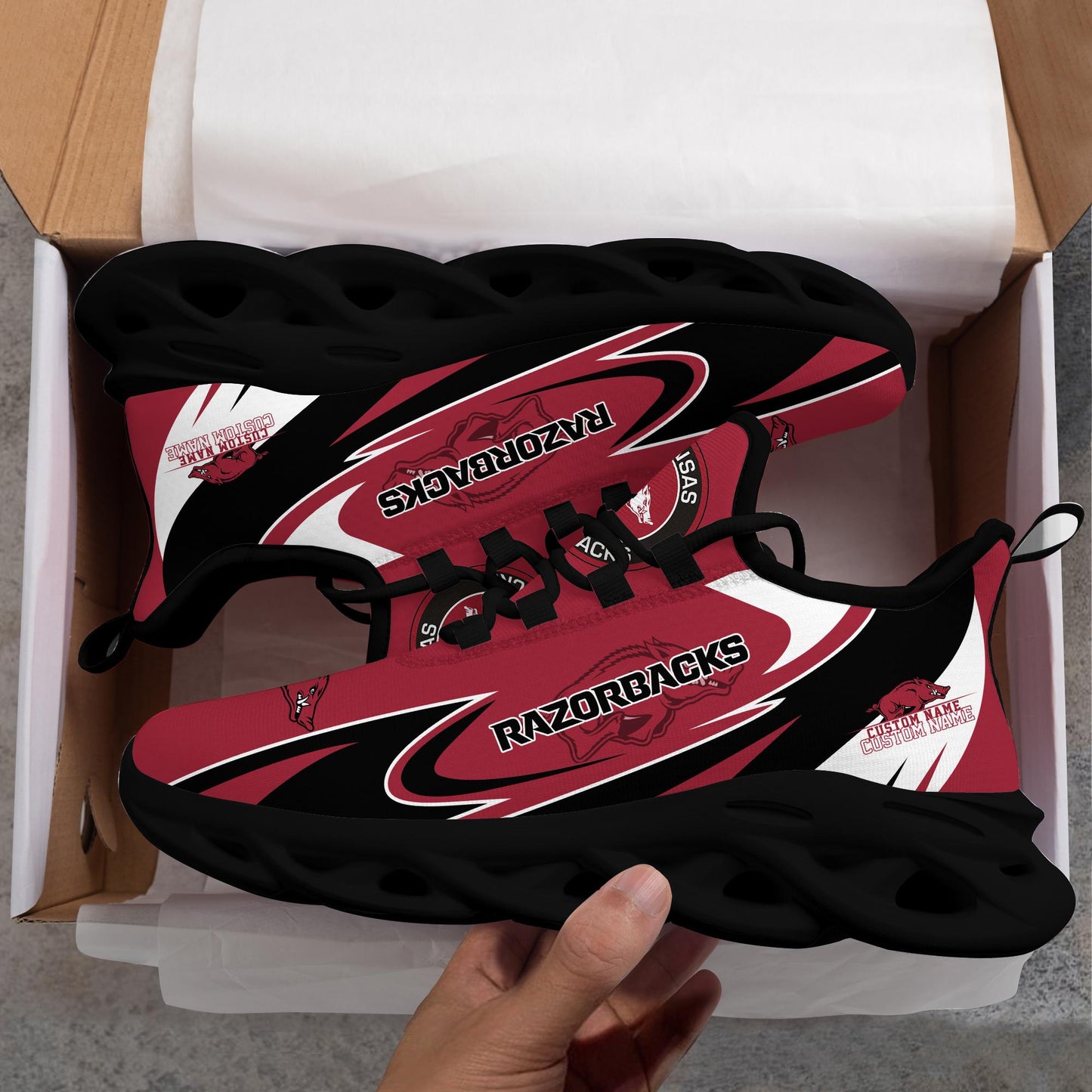 Ideafootwear Arkansas Razorbacks Max Soul Shoes Sneakers For Men And Women