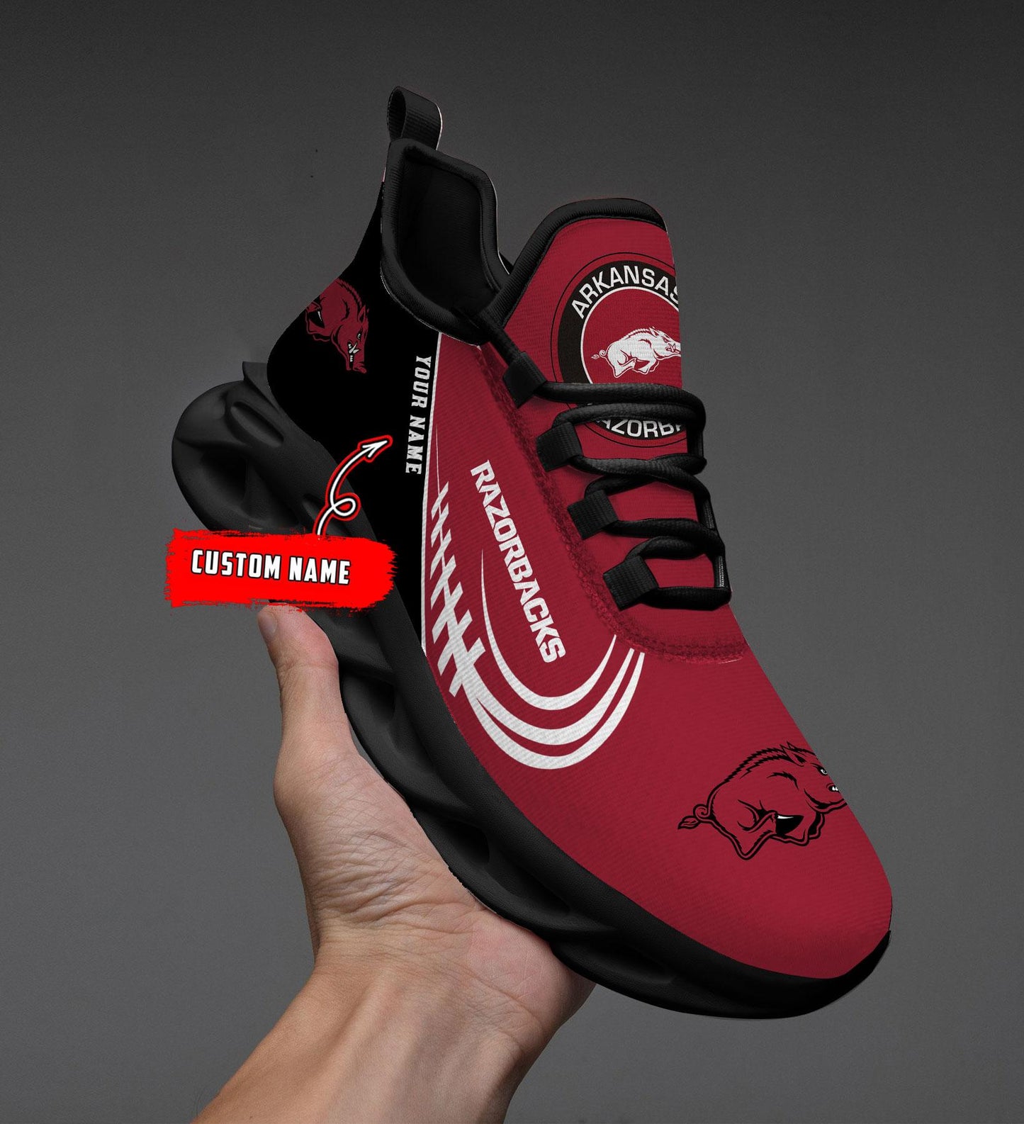 Ideafootwear Arkansas Razorbacks Max Soul Shoes Sneakers For Men And Women