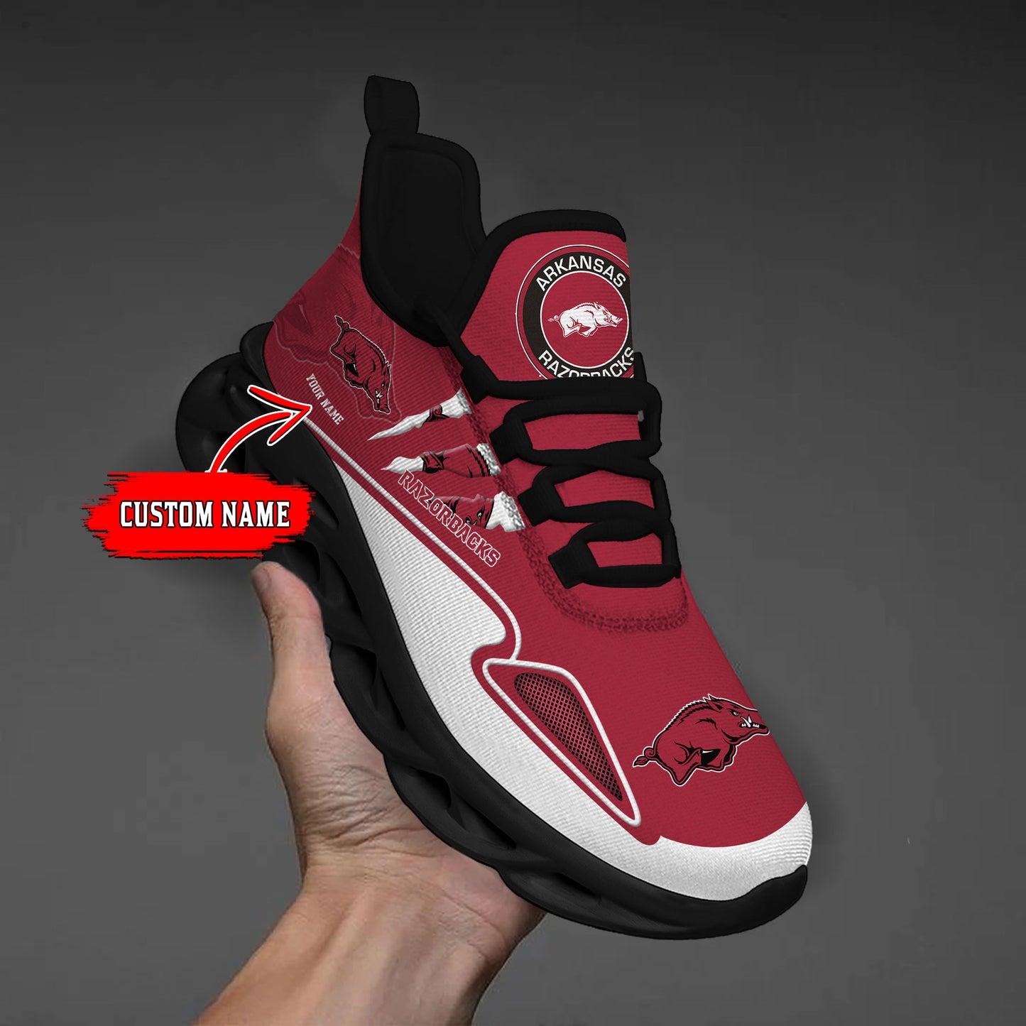 Ideafootwear Arkansas Razorbacks Max Soul Shoes Sneakers For Men And Women