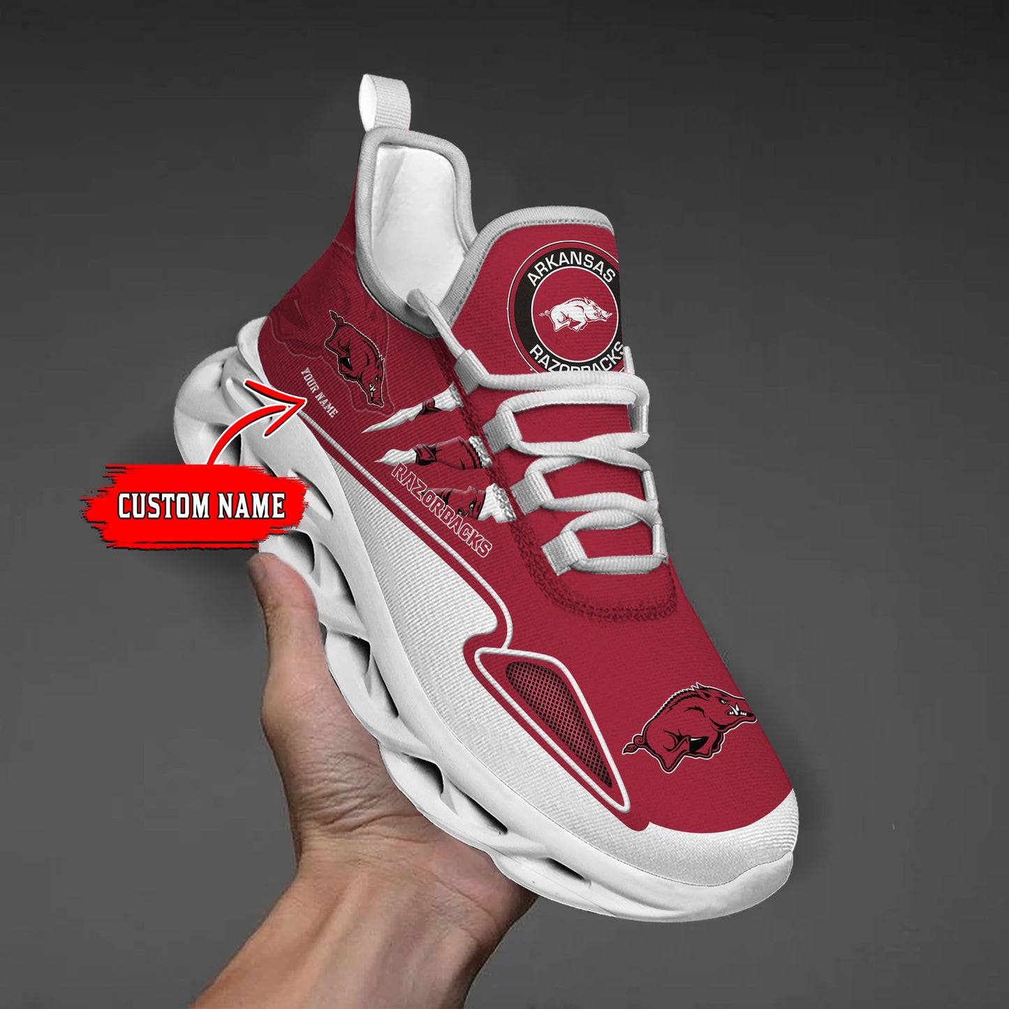 Ideafootwear Arkansas Razorbacks Max Soul Shoes Sneakers For Men And Women