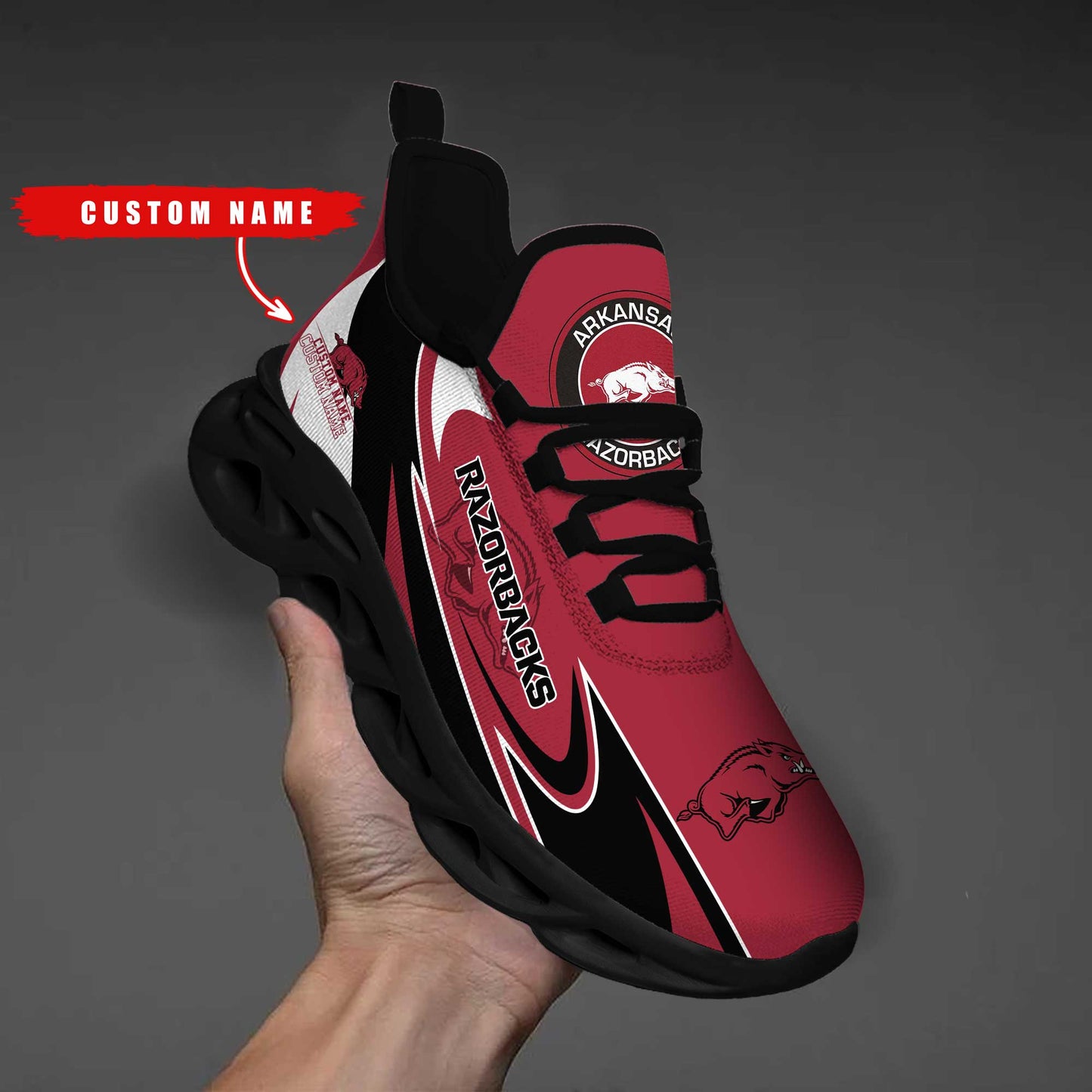Ideafootwear Arkansas Razorbacks Max Soul Shoes Sneakers For Men And Women